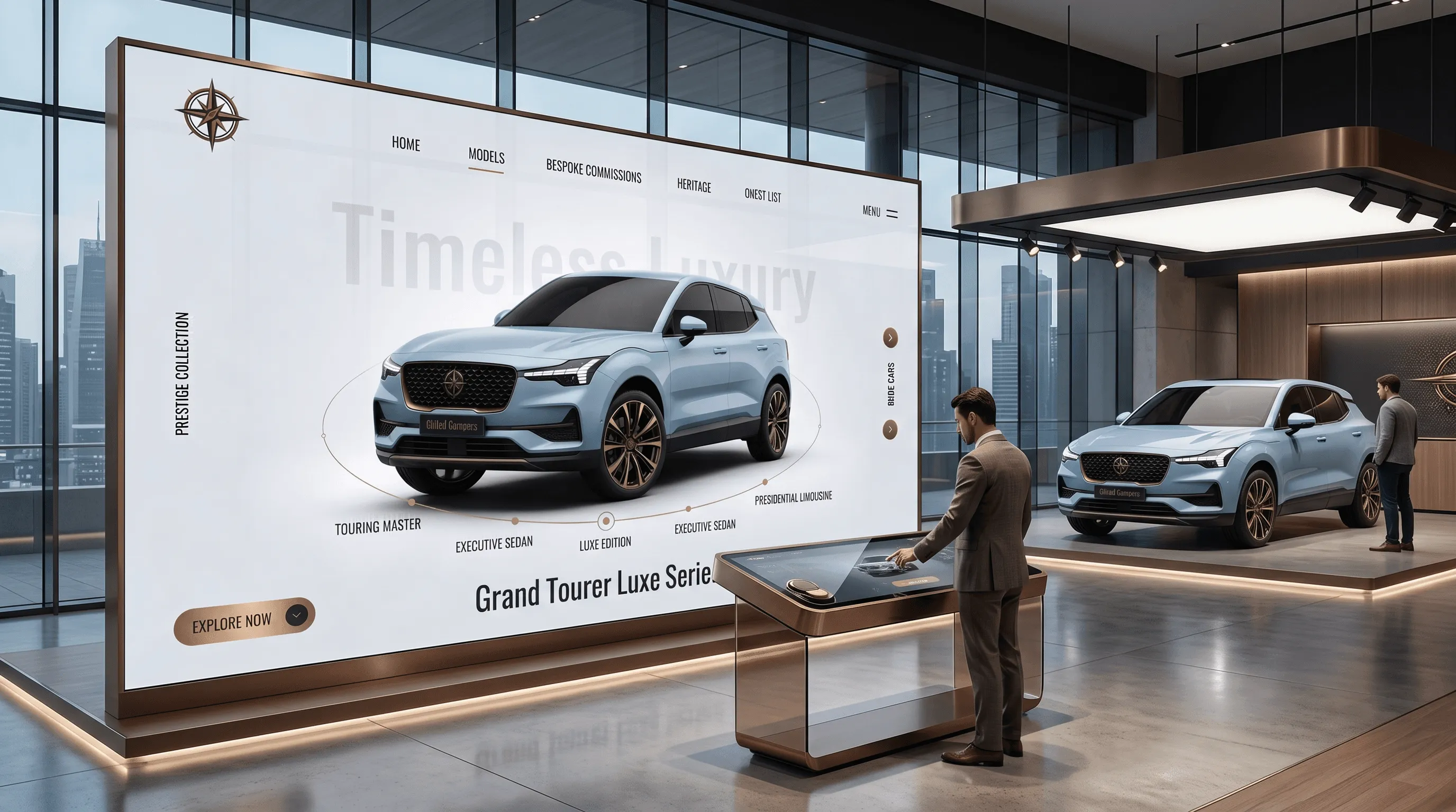 Automotive 3D car configurator embedded on a website allowing live customisation of the car