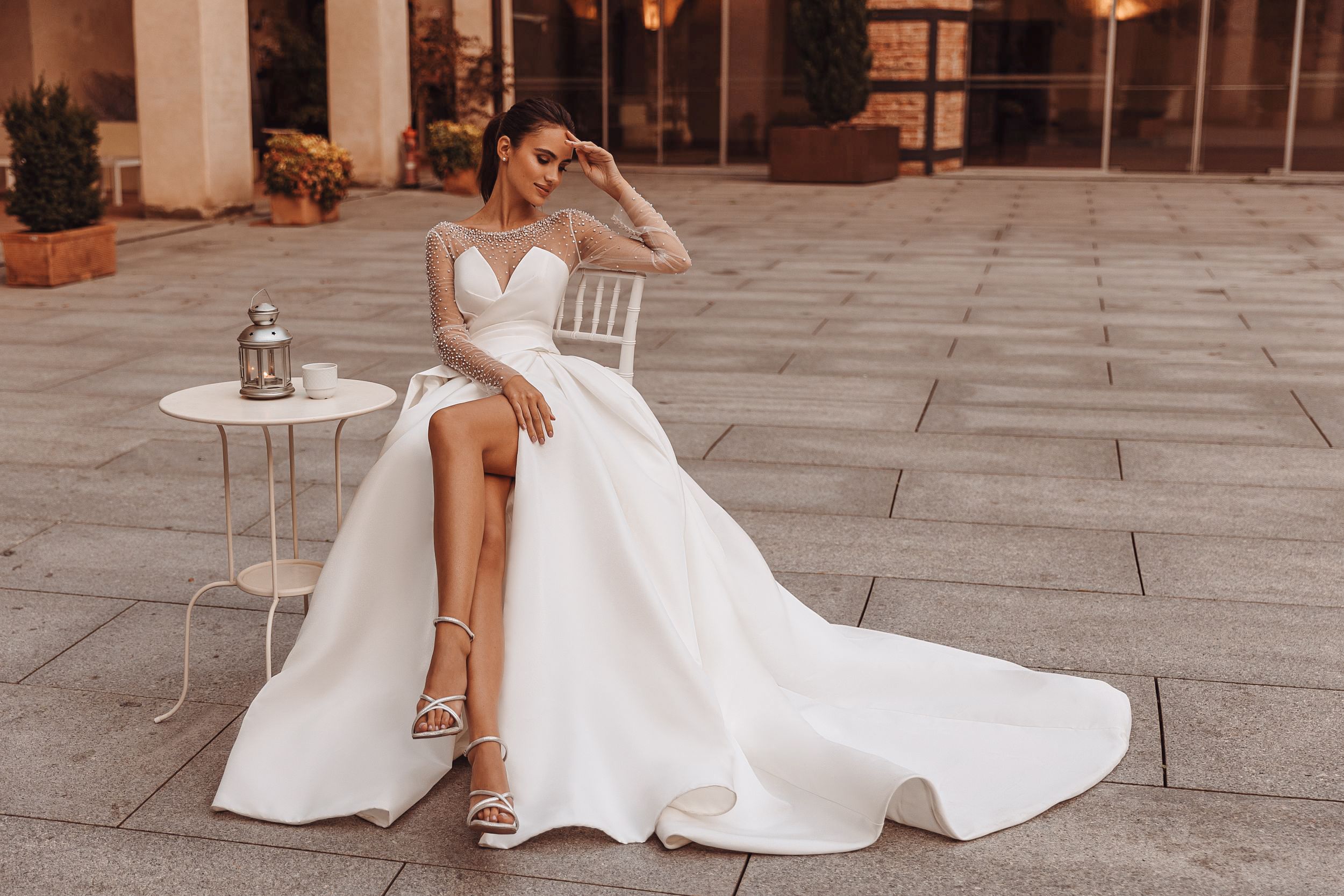 Satin Hochzeitskleid im Prinzessinnenstil