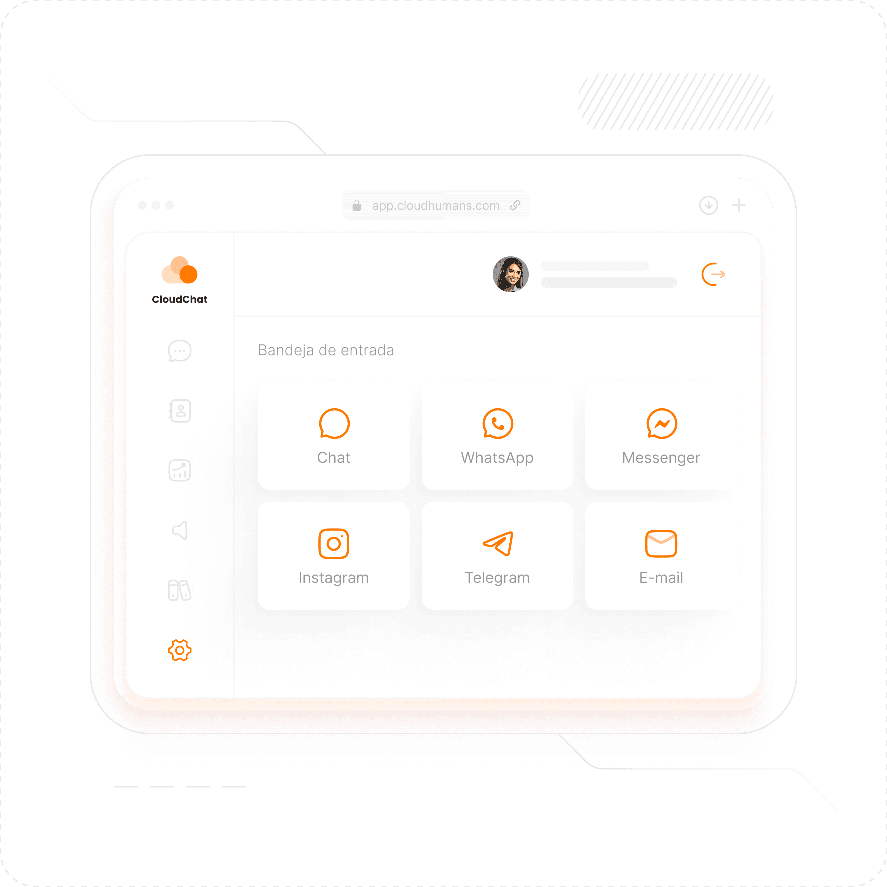 Tablero de la plataforma omnicanal de Cloud Humans