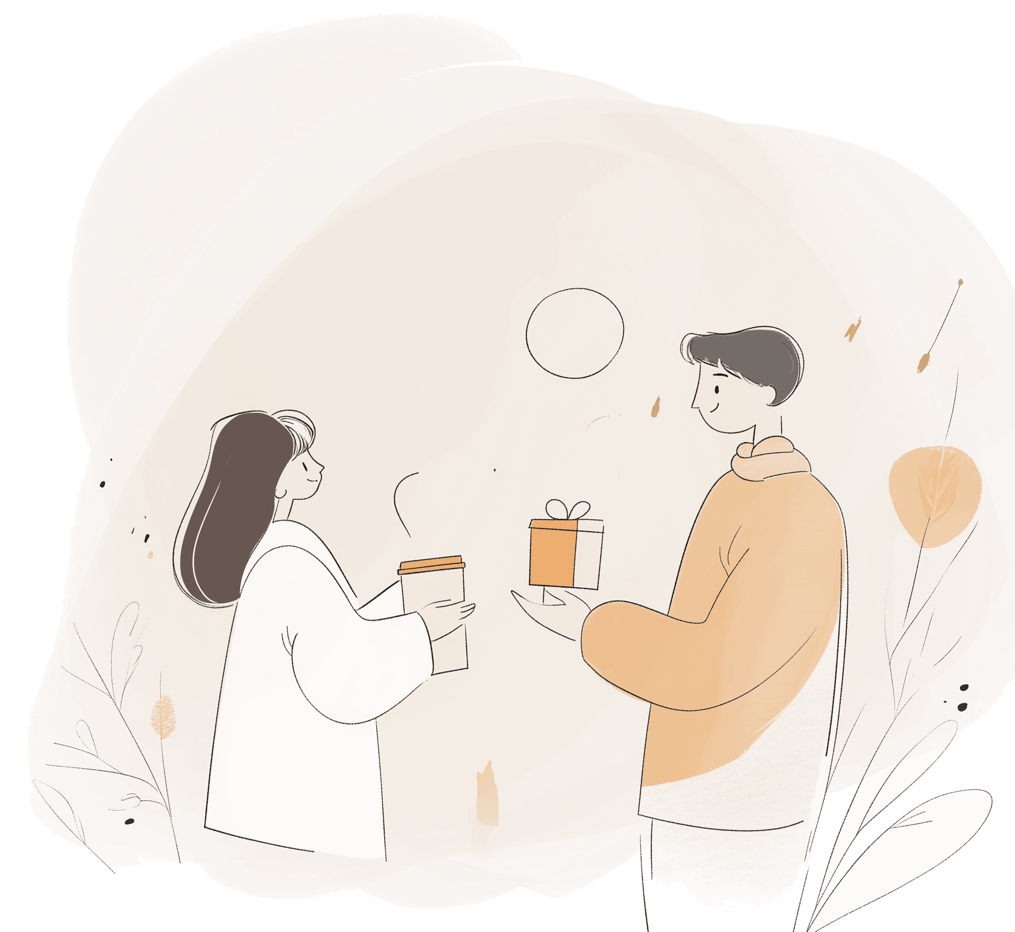 Illustration of someone giving a gift