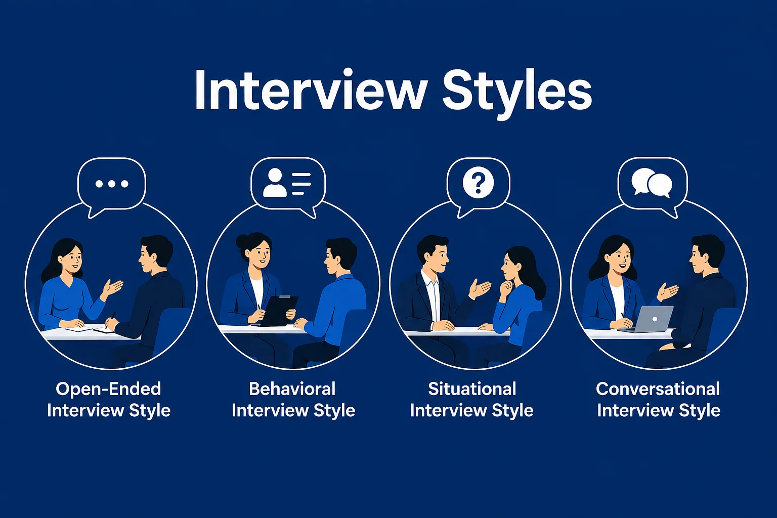 Interview Styles infographic showing four interview approaches
