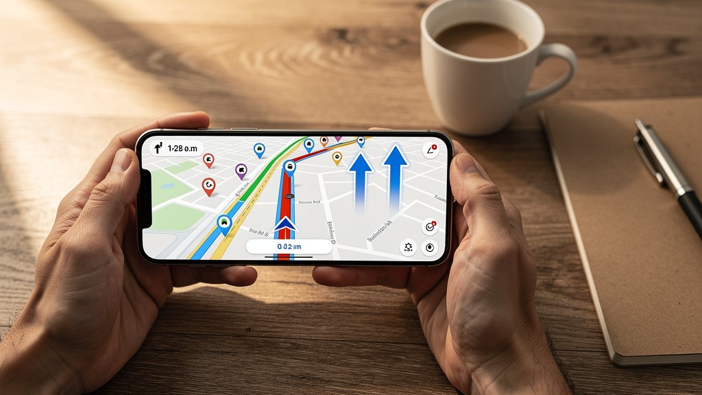 GPS navigation system providing clear directional guidance