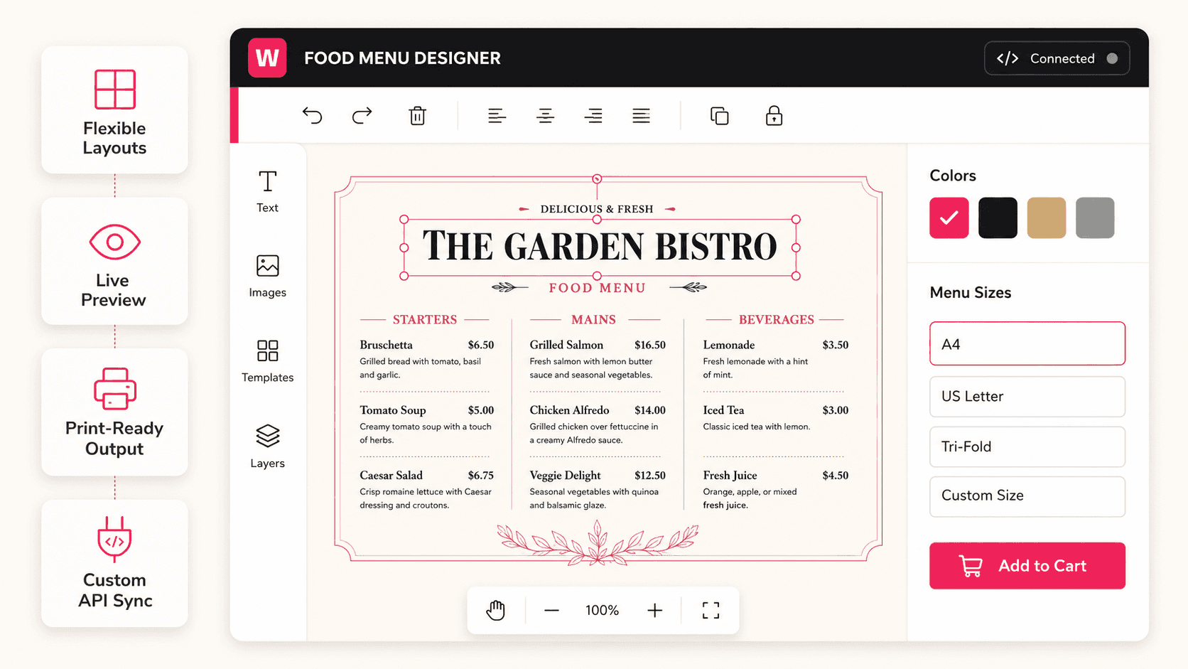 Custom API integration with WTPBiz designer