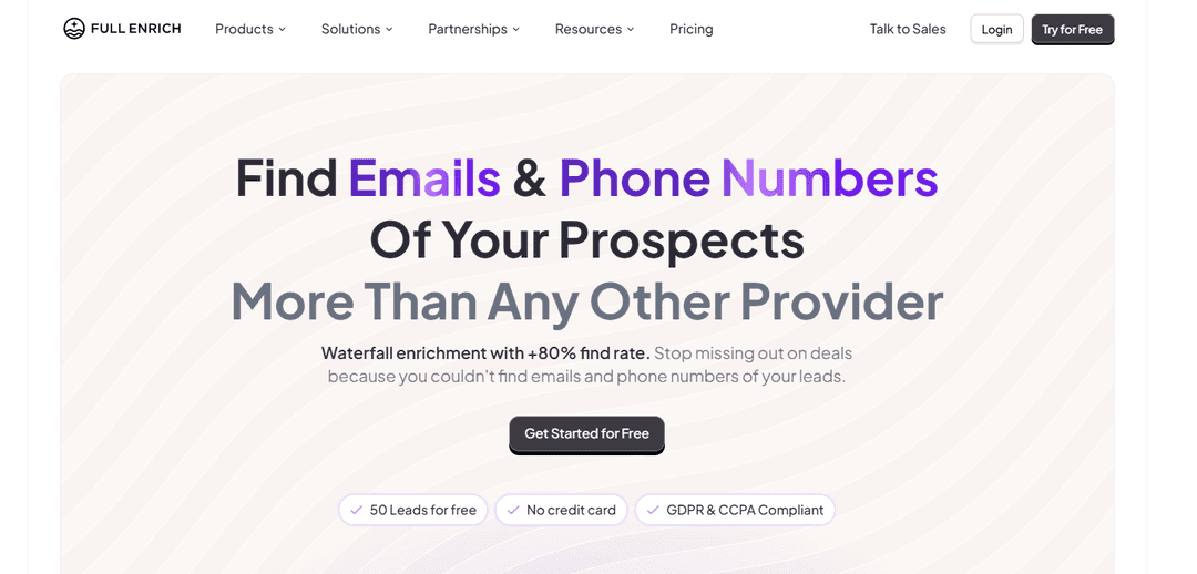 FullEnrich site showing the waterfall that queries data providers one after another