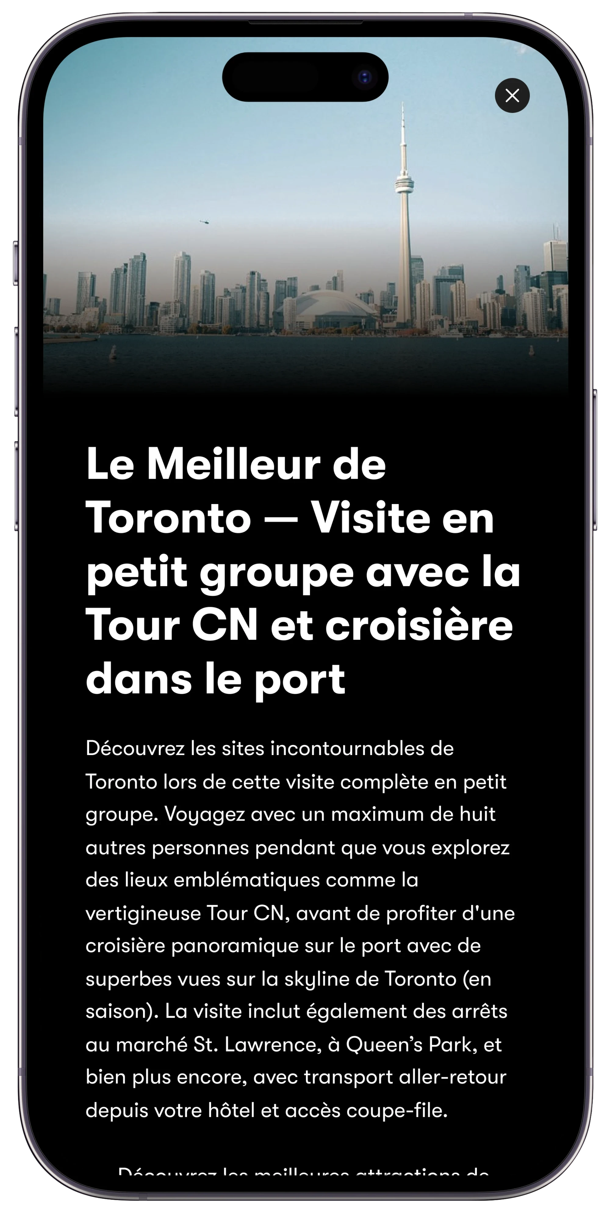 Offre de version supérieure pour l'expérience Enso à Toronto