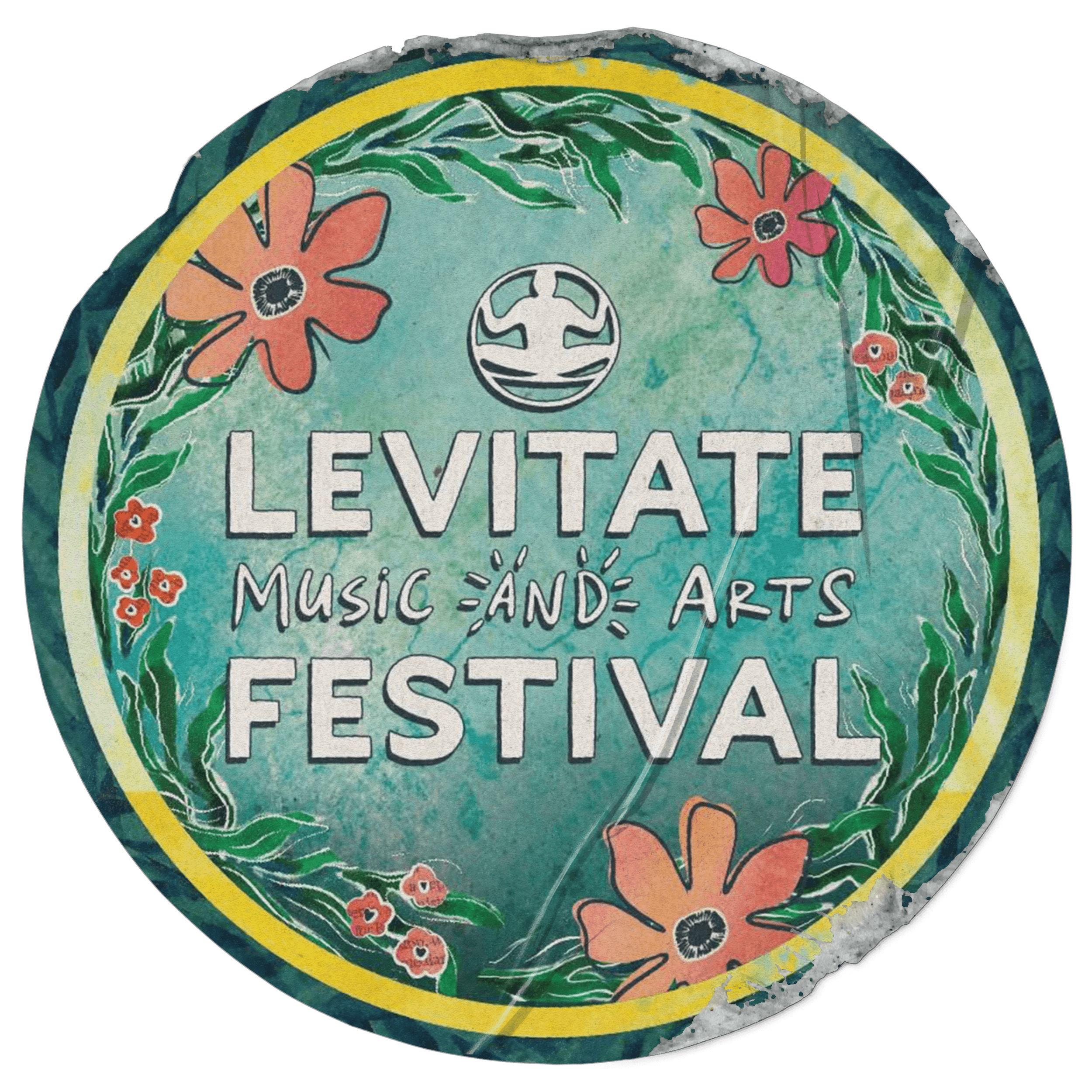 Logo of the Levitate Music and Arts Festival featuring a colorful floral design with the festival name prominently displayed.