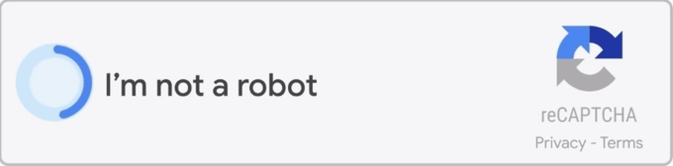 Google reCAPTCHA checkbox displaying 'I'm not a robot' prompt