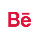 Logotipo do Behance vermelho envolvido por um círculo branco