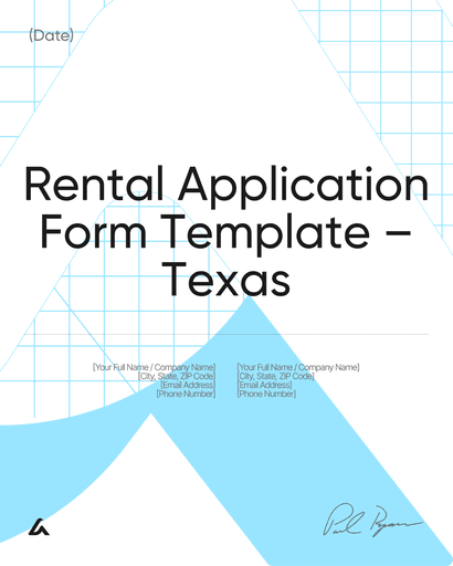 Rental Application Form Template – Texas