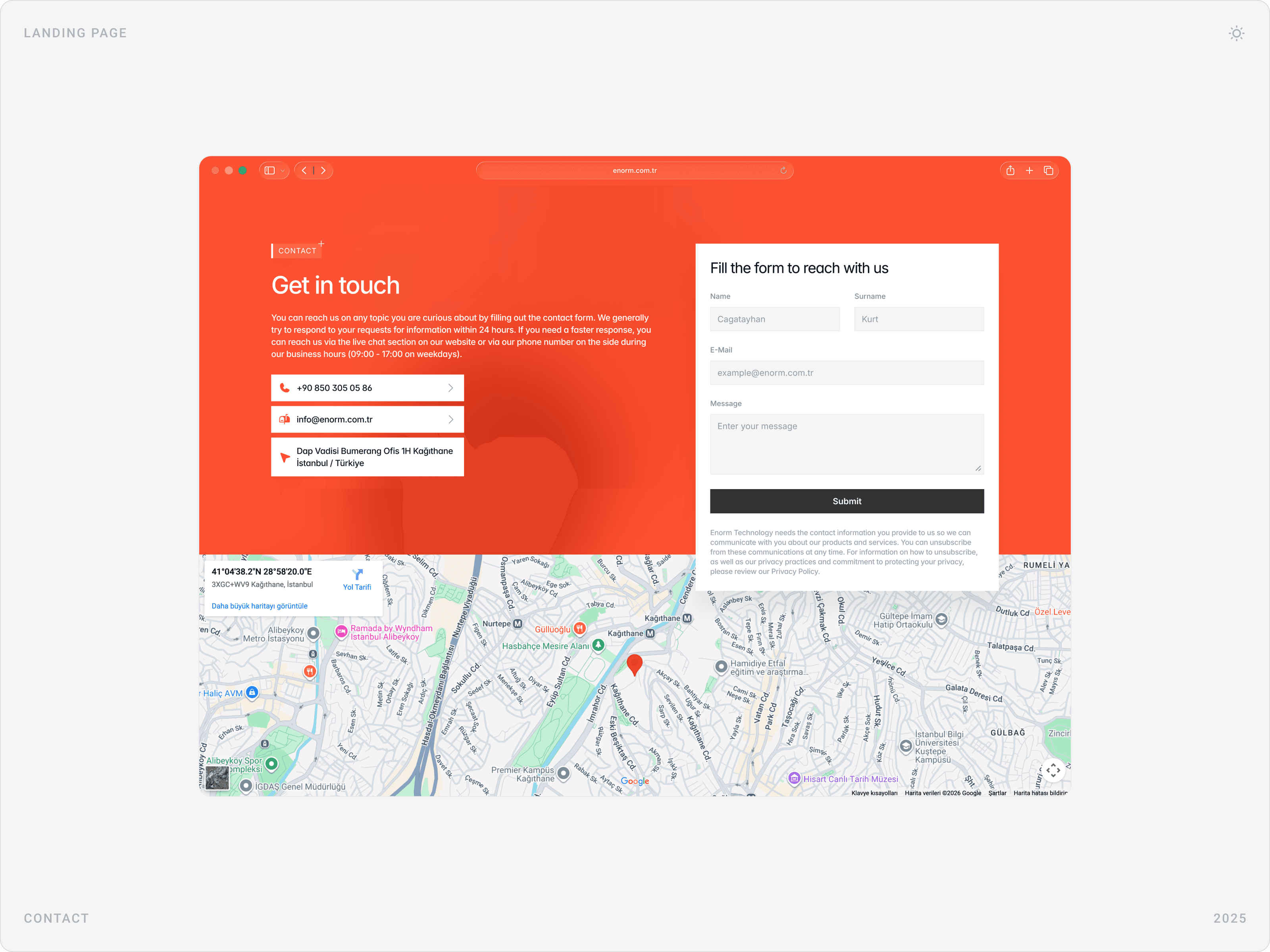 Professional Corporate Contact Page Design