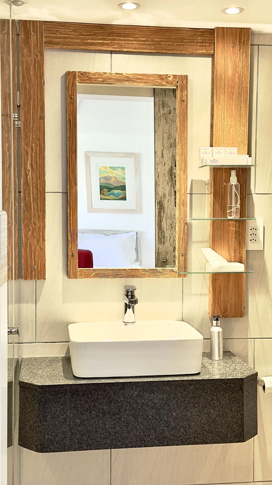 The bathroom basin area in the Take 5 room at Somerset View Guest House
