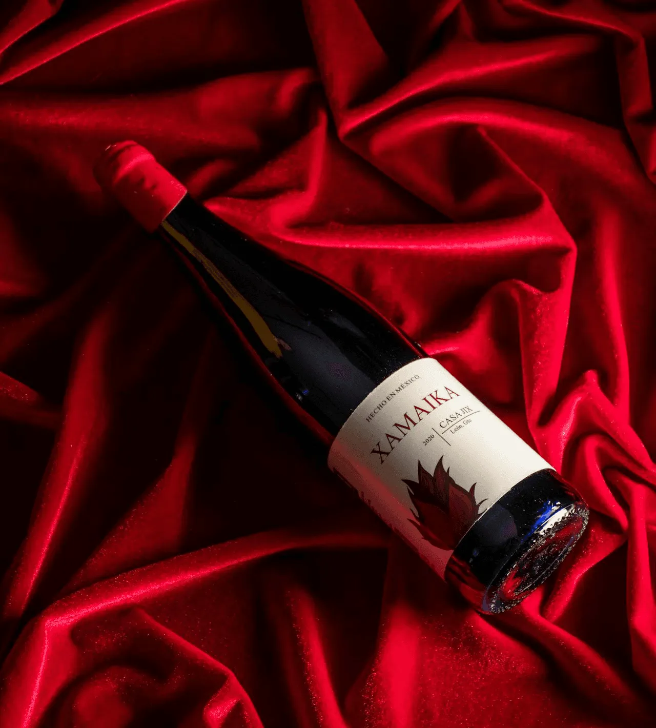 A bottle of red wine