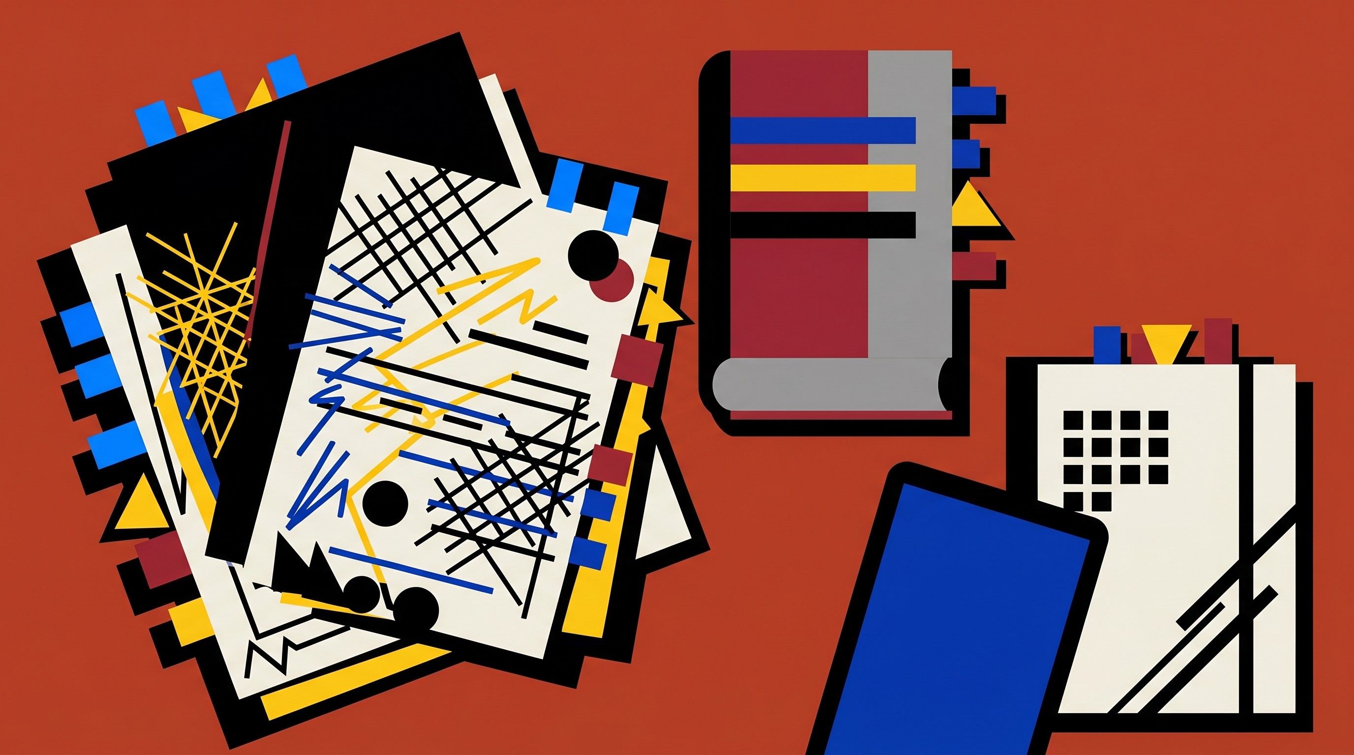 Mixed notes and translated paper stacks