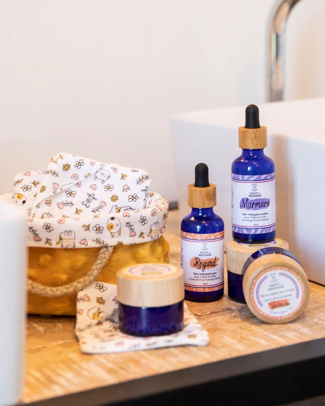 Packaging produits Truffe et Moustache, soins naturels pour chiens et chats