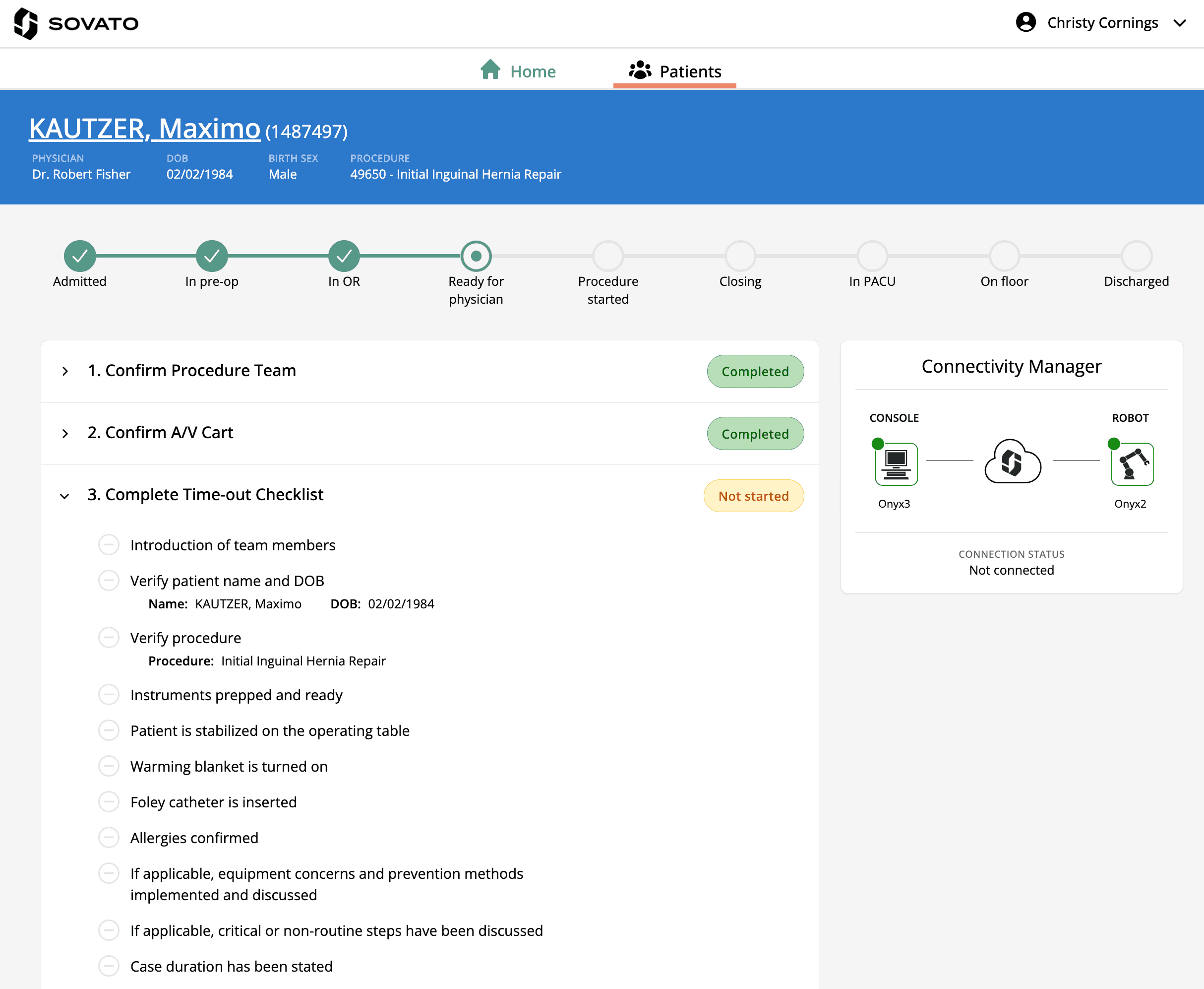 Sovato Software screenshot of Orchestration App
