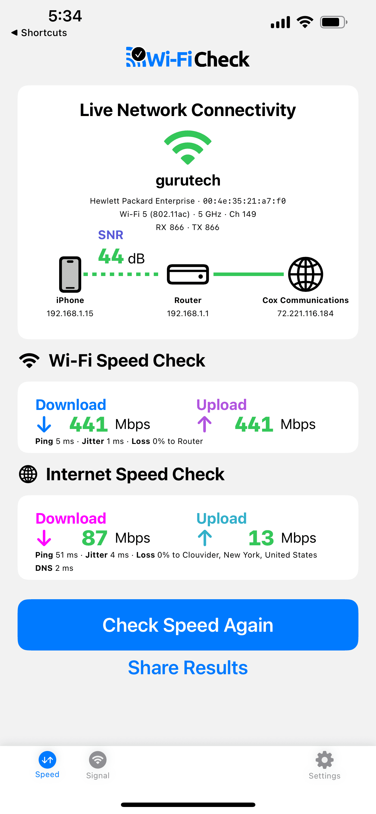 Wi-Fi vs Internet Speed Check
