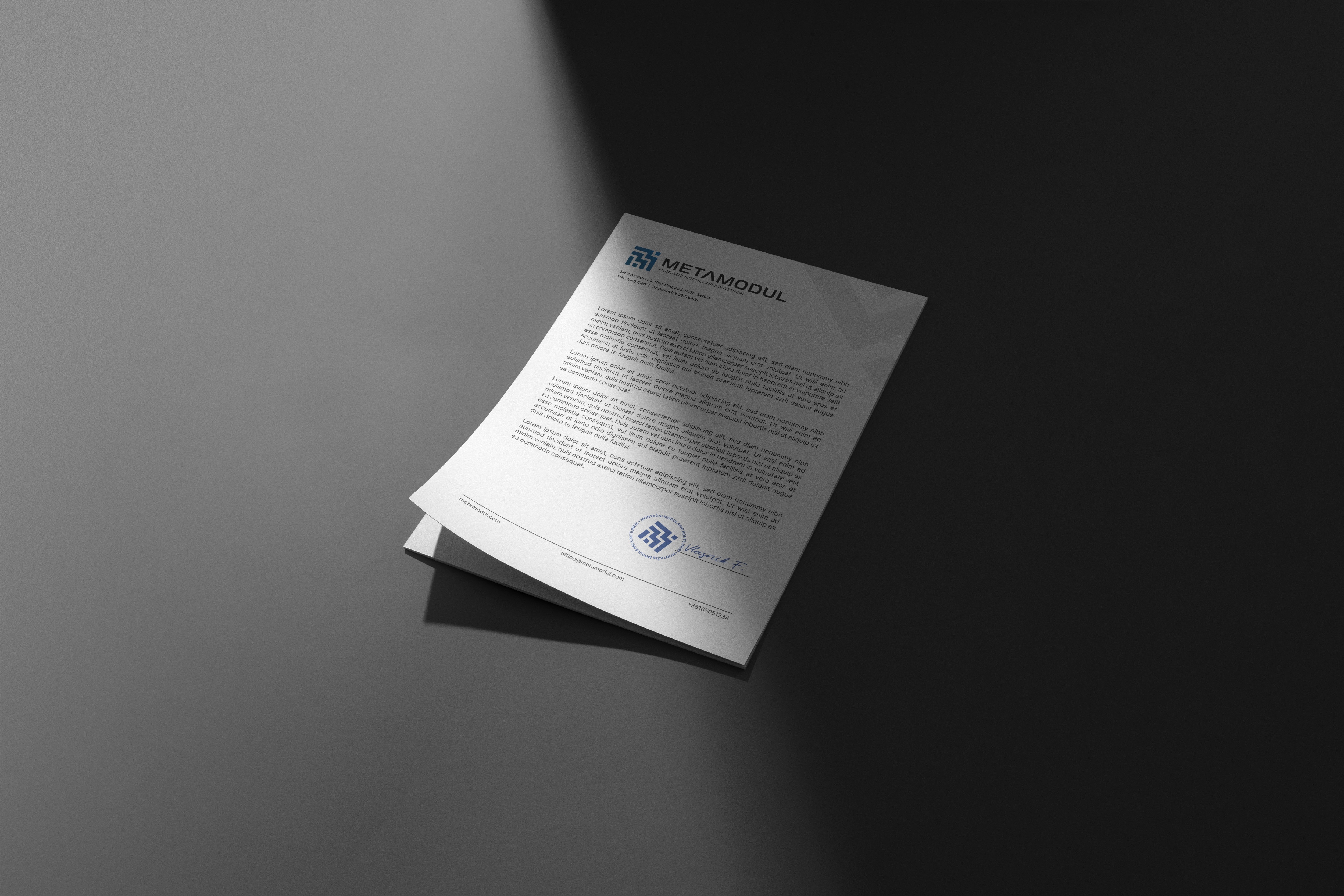 Construction Company Letterhead In Use