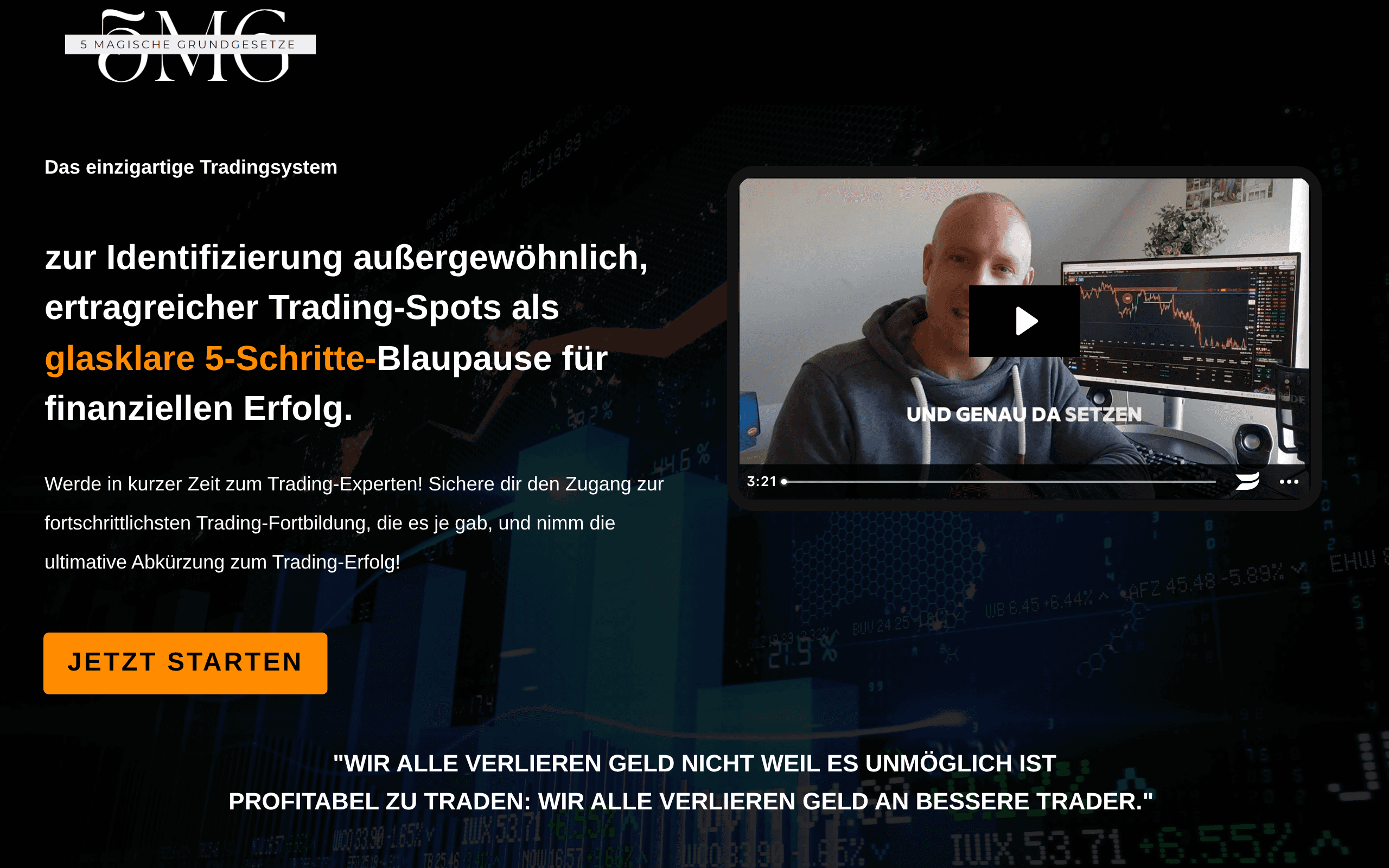 Kursseite der 5 Magischen Grundgesetze auf TradingWelt.de