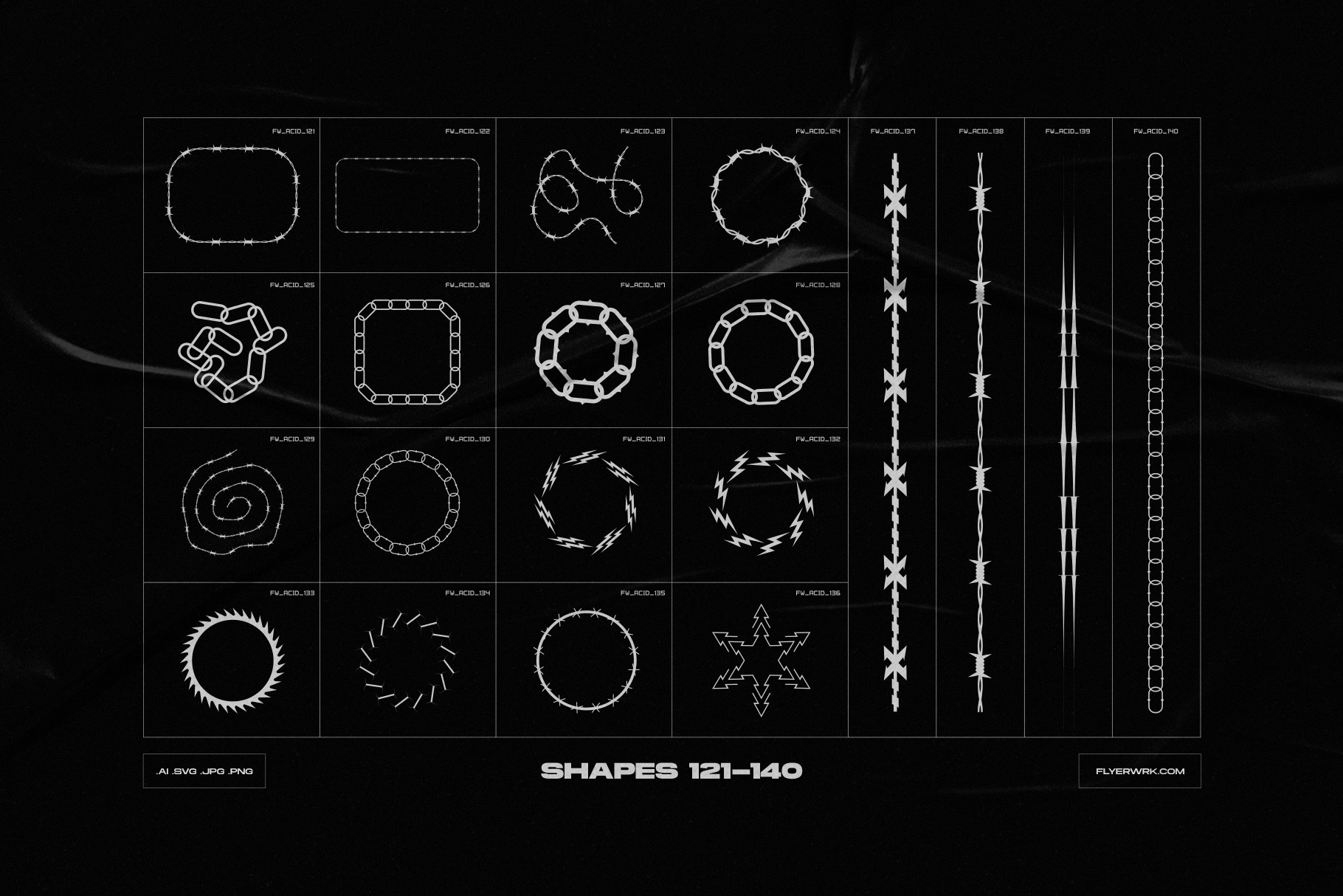 Y2K Abstract Acid Shapes vector icons set 121 to 140 preview
