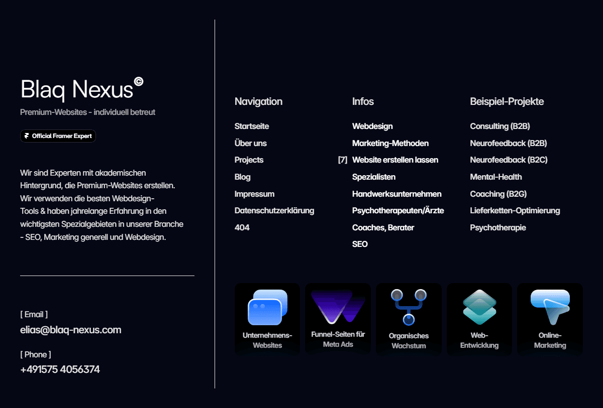 der footer einer Website