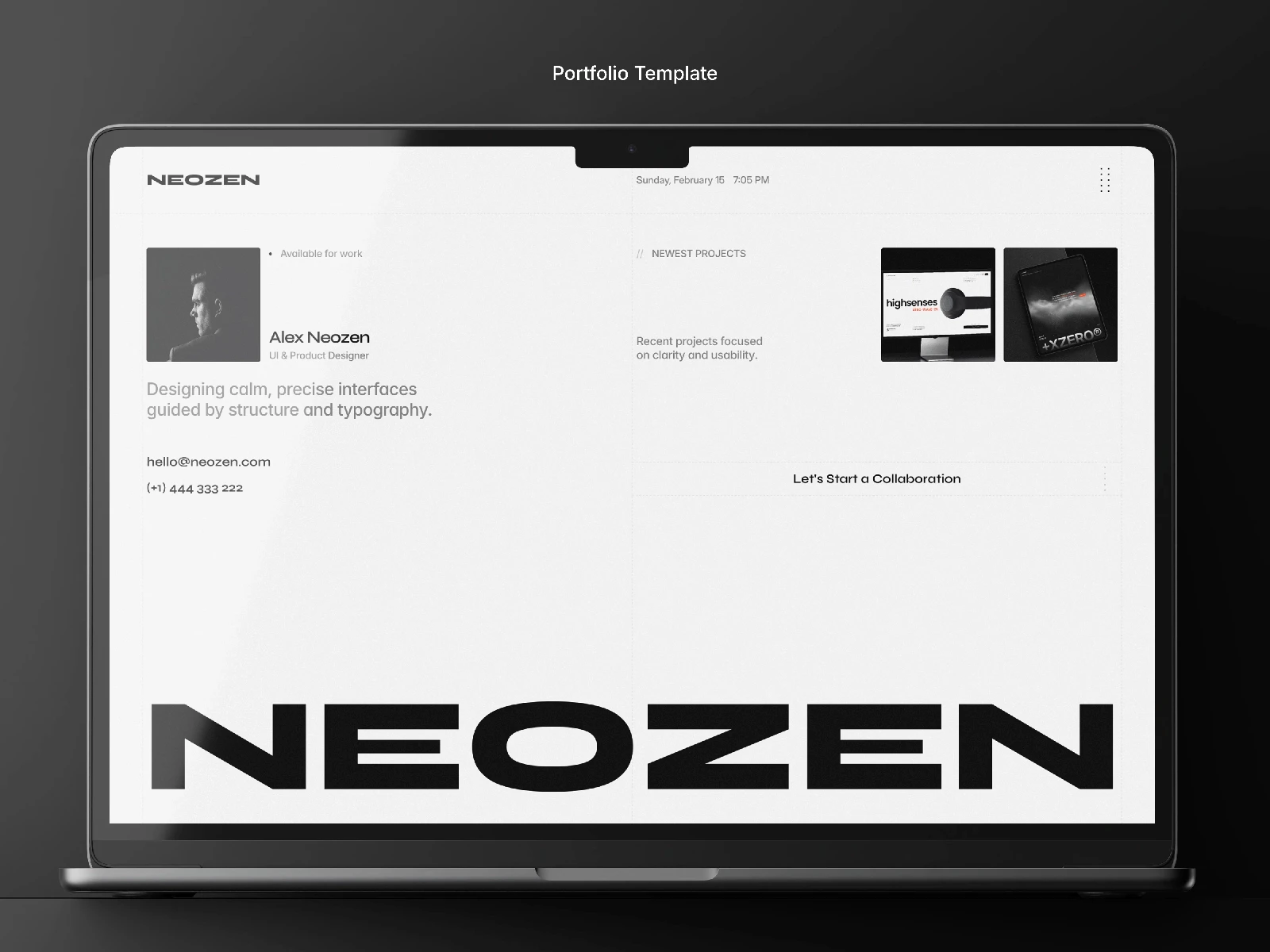 Neozen Framer template