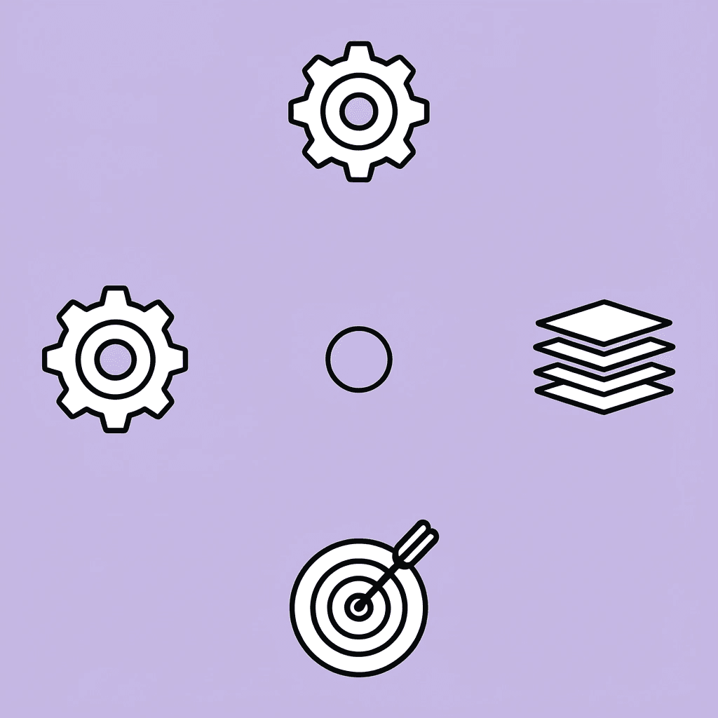 Four compass points representing the four comparison dimensions of AI workloads from the comparison table