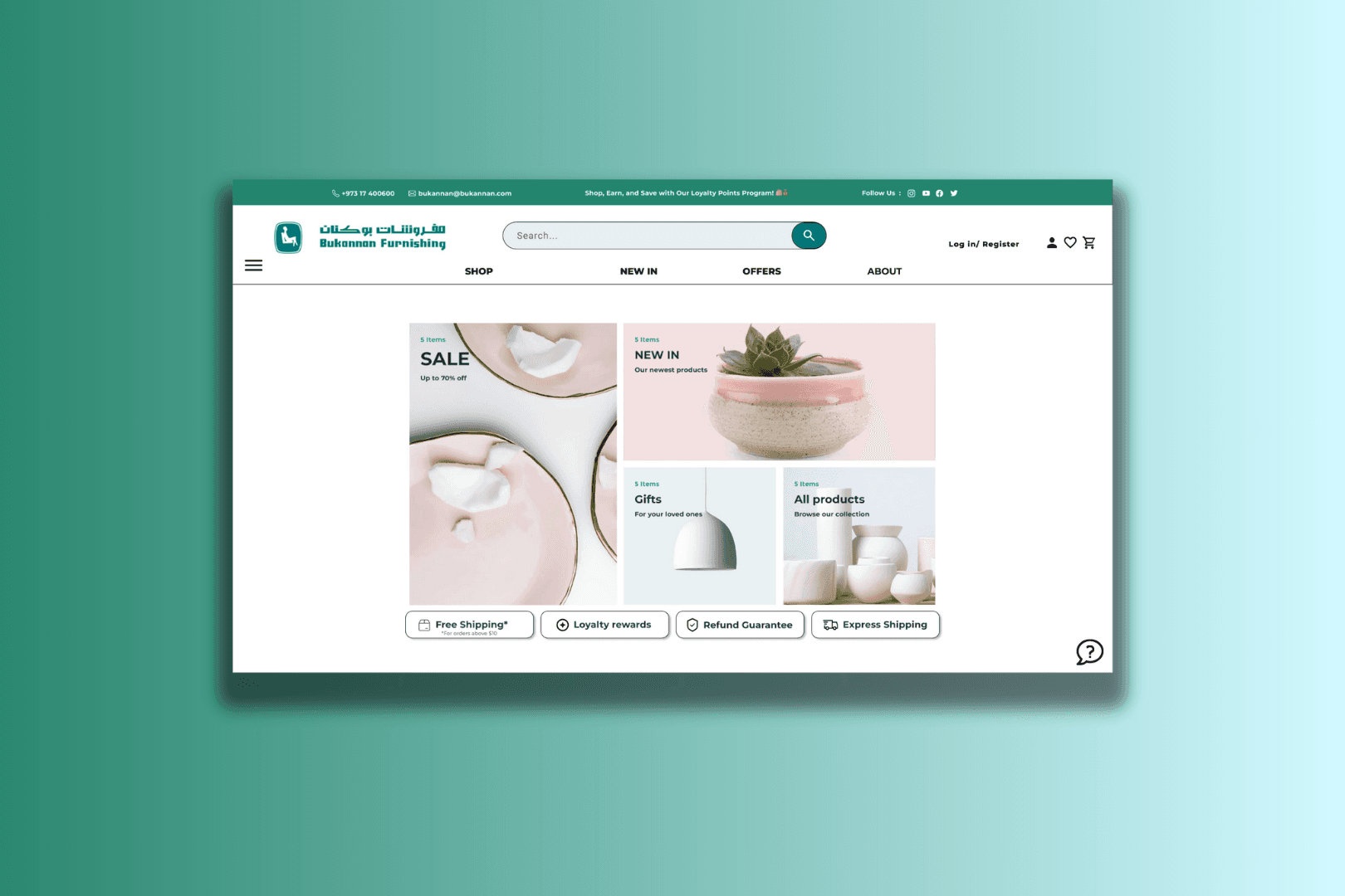 Screen from a fictional book e-commerce mobile app on a green gradient background