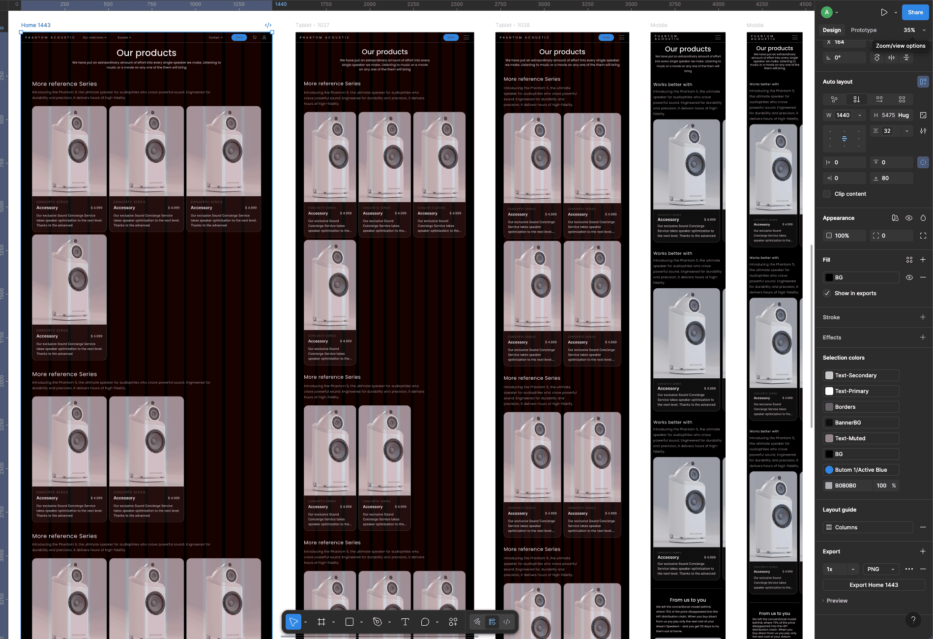 Phantom Acoustic info pages