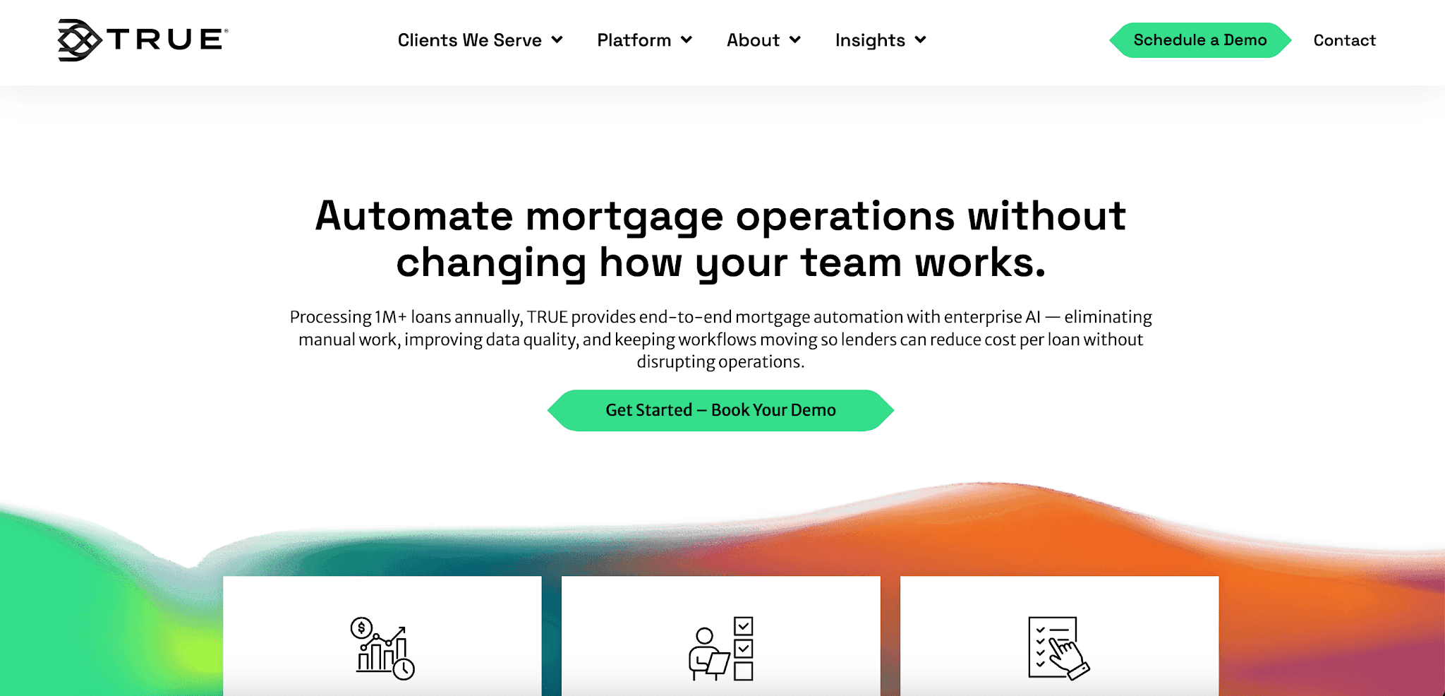 TRUE website homepage