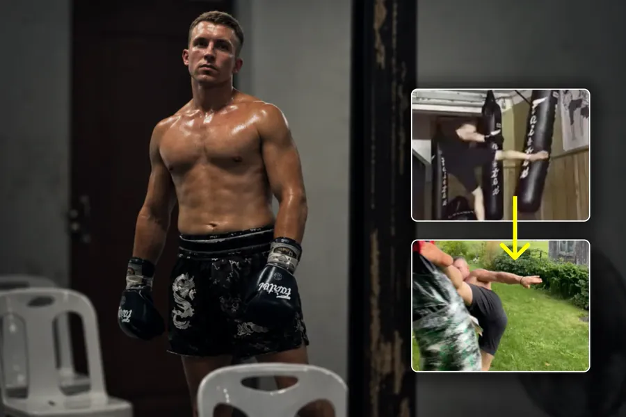 Laurynas Skaturna Tonkla, aspiring fighter, talking to camera