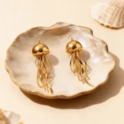 Gold Jellyfish Earrings