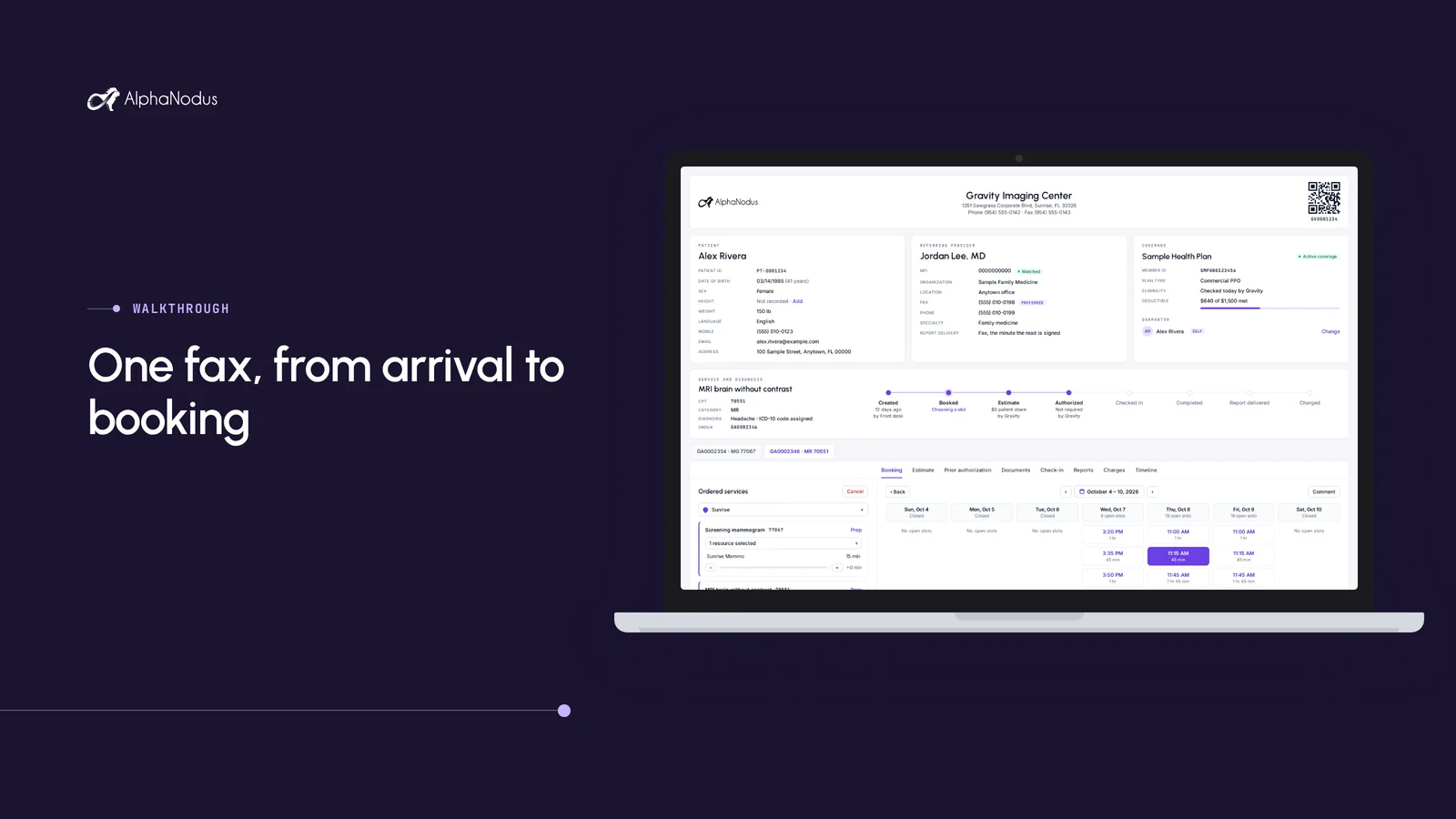 Video poster: Walkthrough: one fax, from arrival to booking