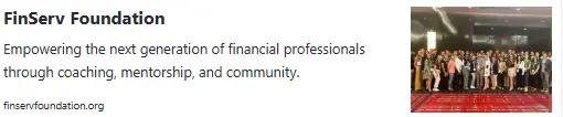 Group of diverse students and professionals gathered at a FinServ Foundation event, promoting community, mentorship, and the future of financial services.