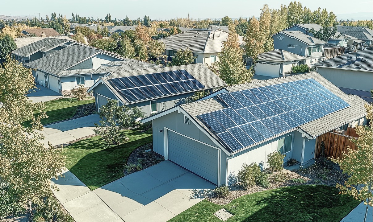 solar panels on the roof