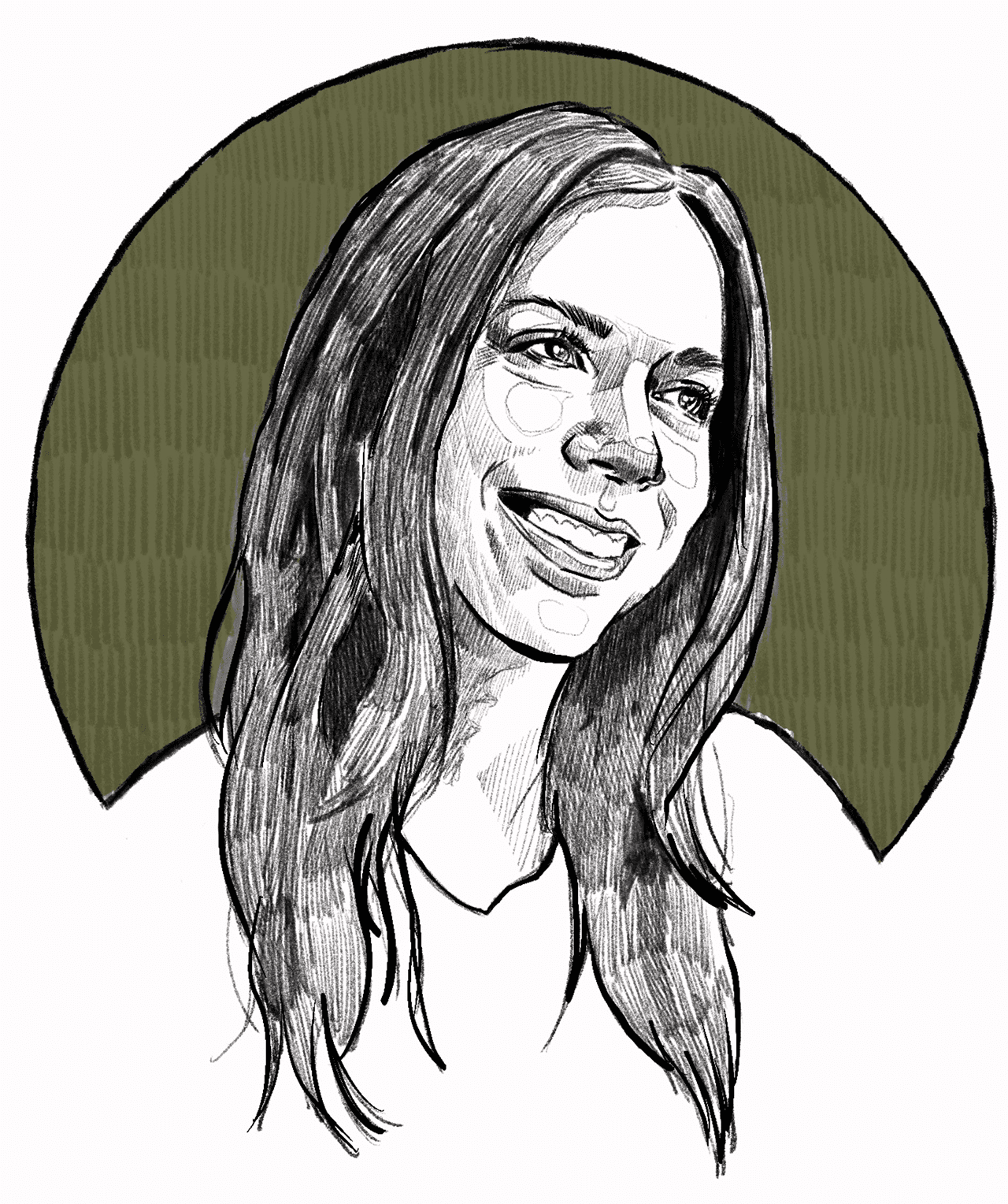 digital illustration of Jane smiling