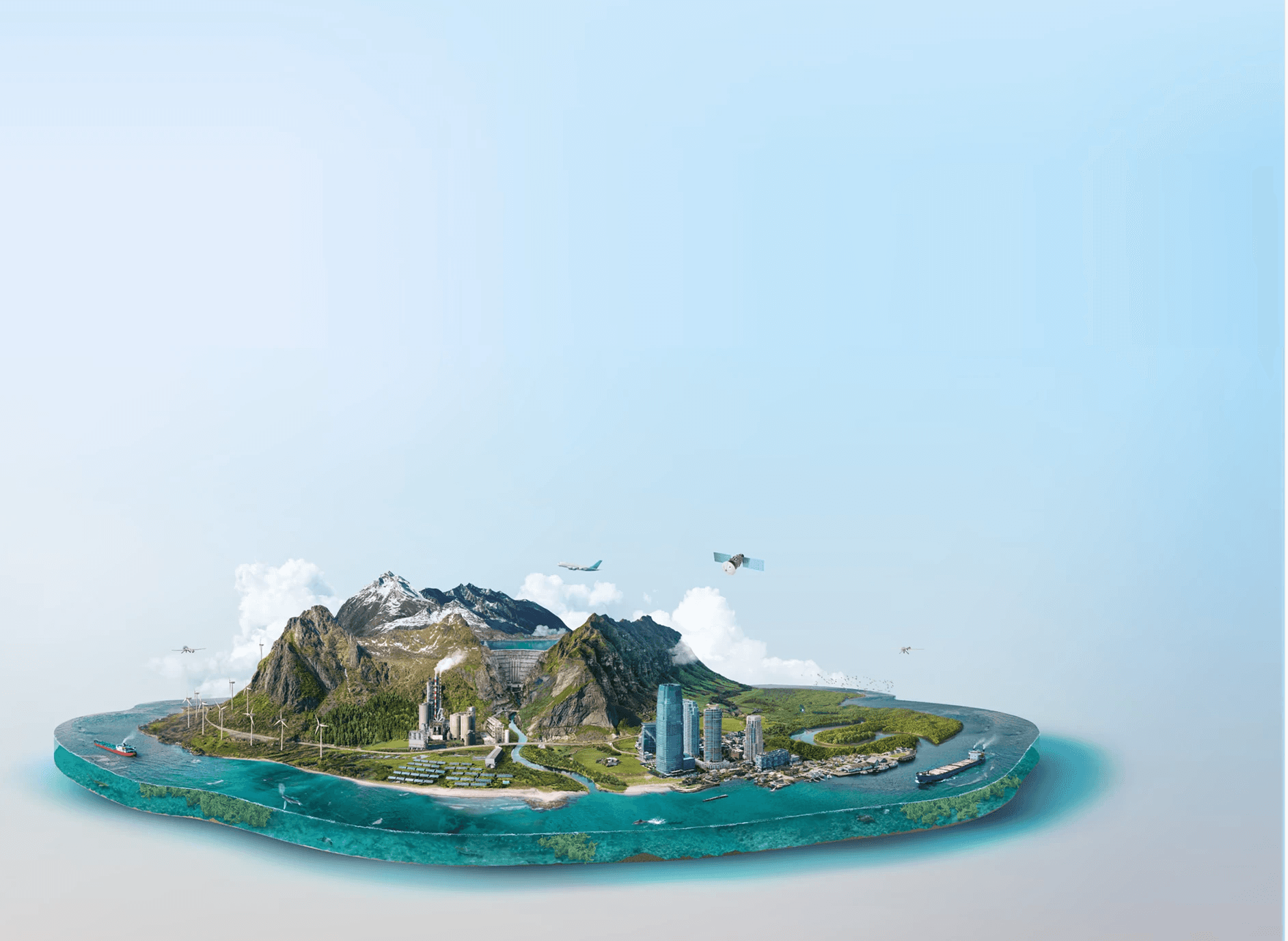 Drone shot of a running track at night