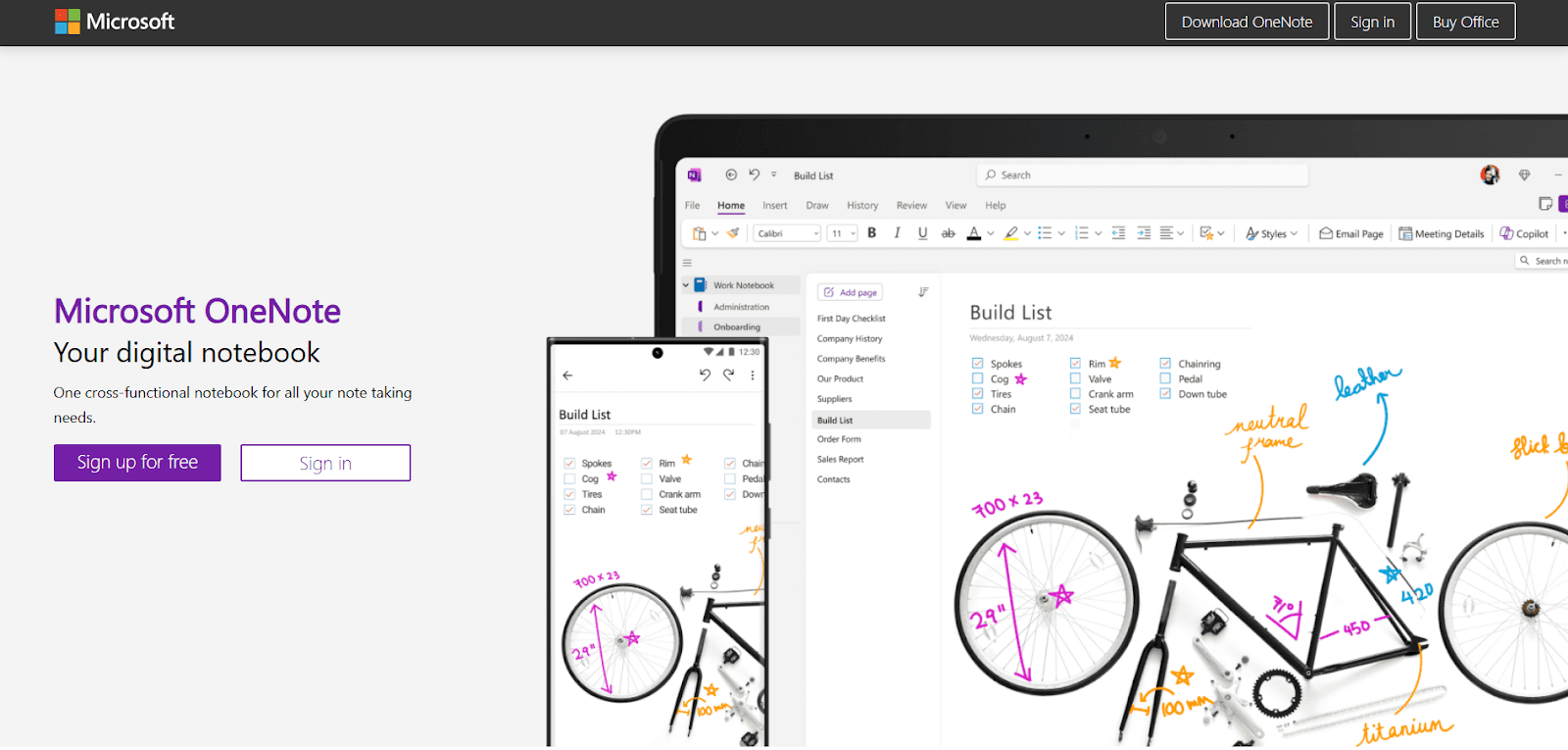 Microsoft OneNote – Best for Digital Notebook Organization