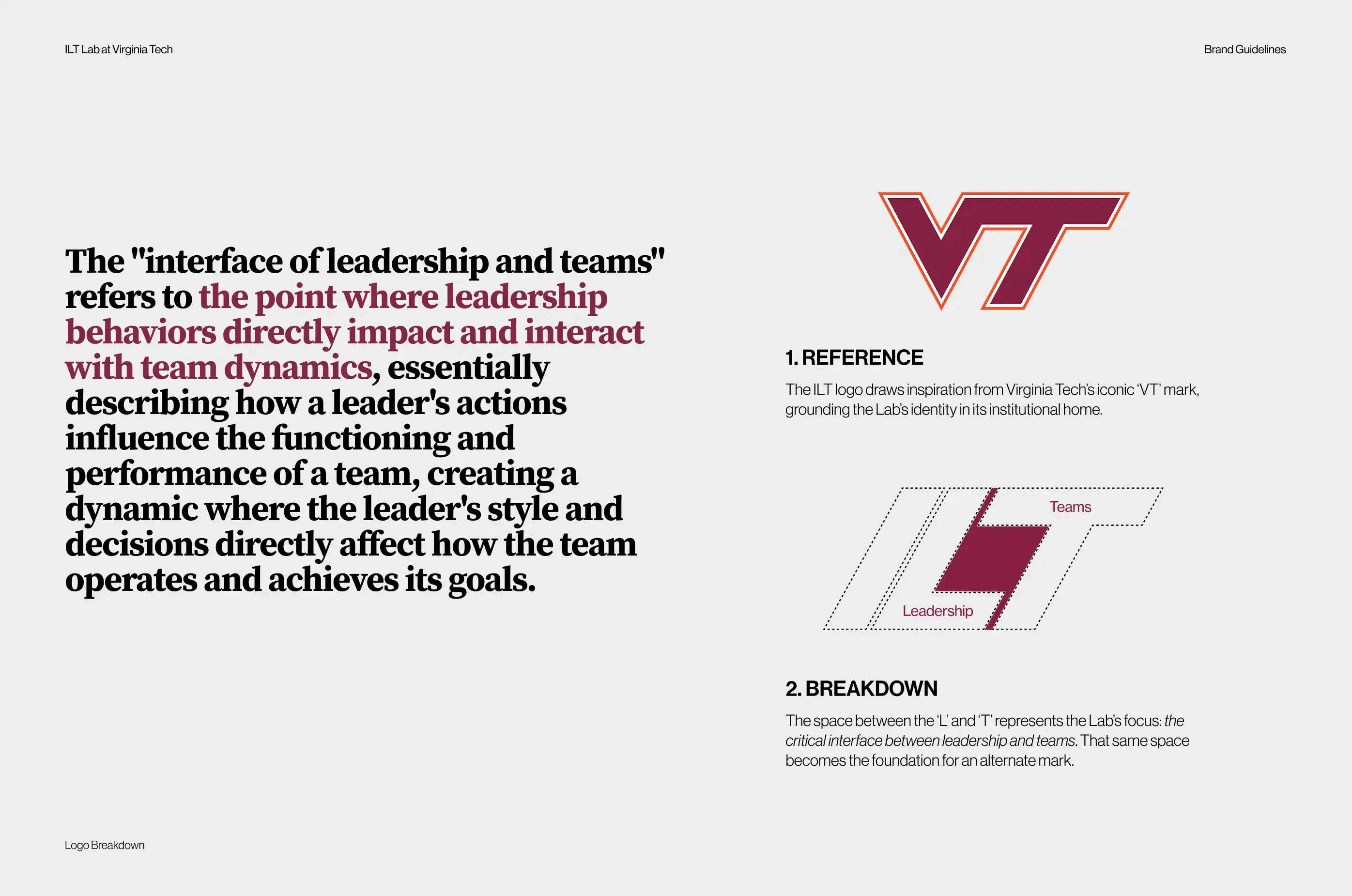 ILT Lab — Logo design process breakdown slide — Step 1