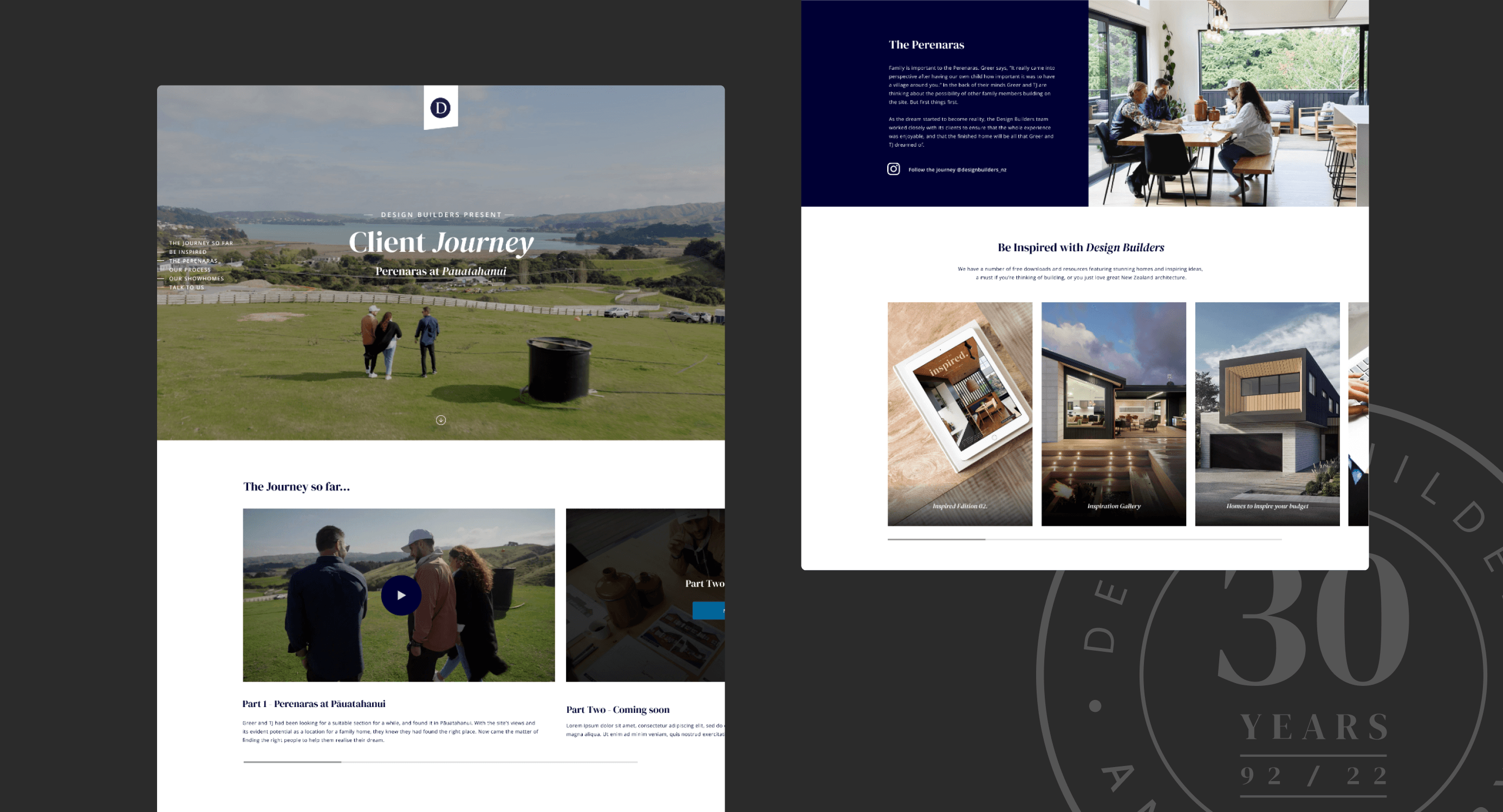 Client Journey Landing Page for Desktop