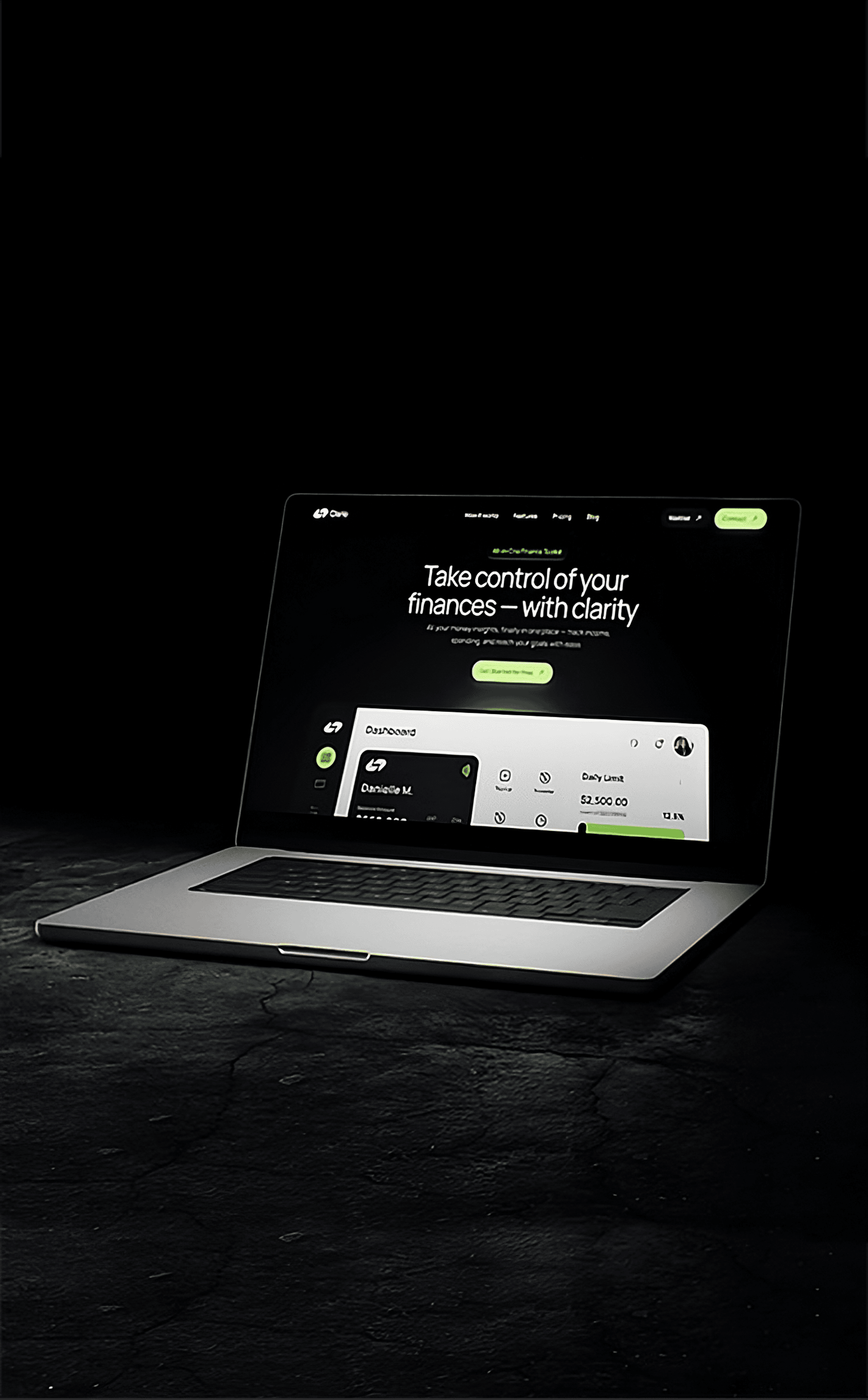 Modern web platform dashboard interface designed for business management and digital services