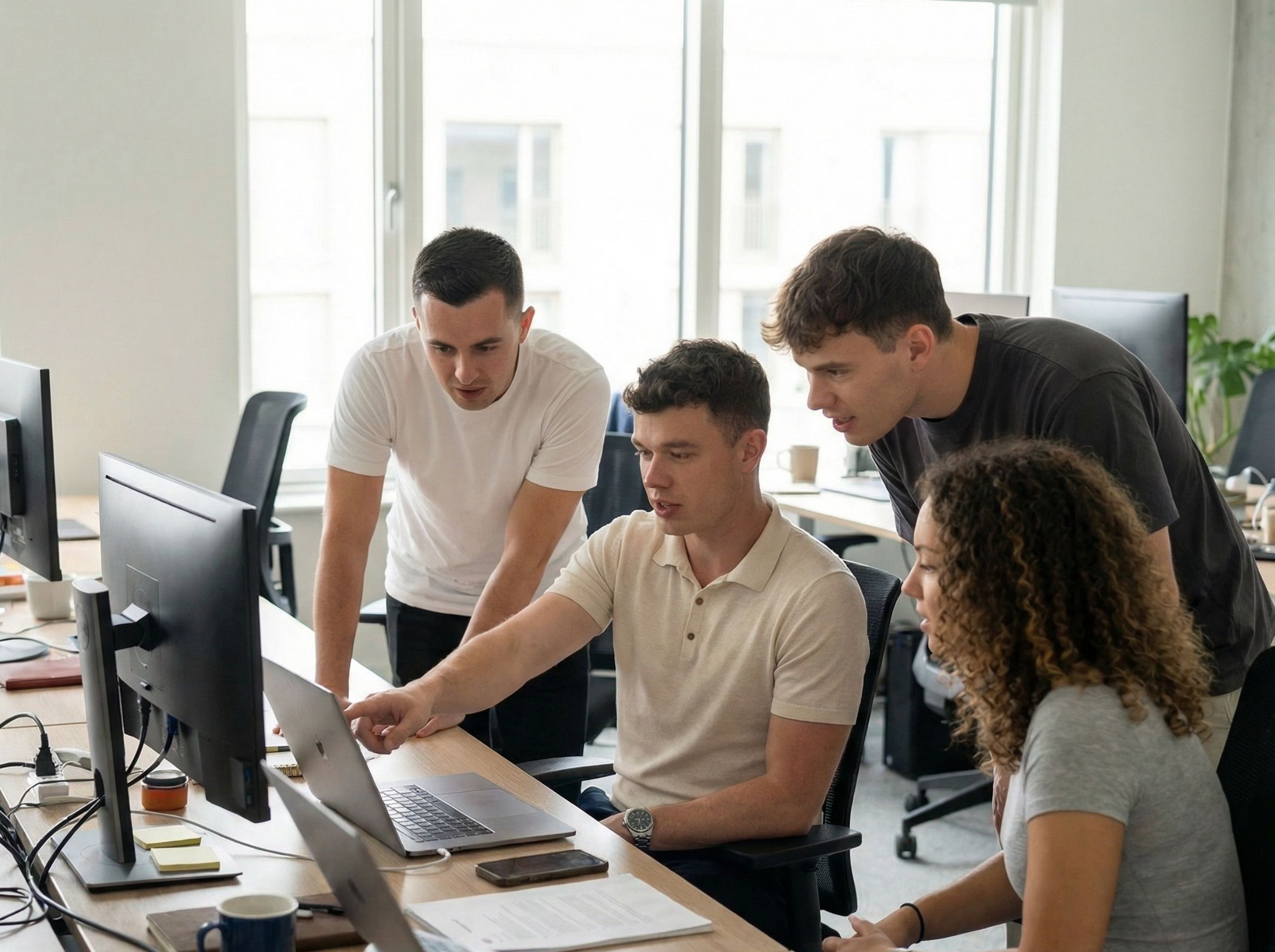 Abstract geometric shapes with soft lighting