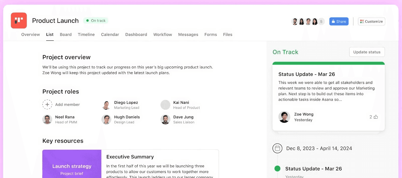 Asana's versatile project and task organizer
