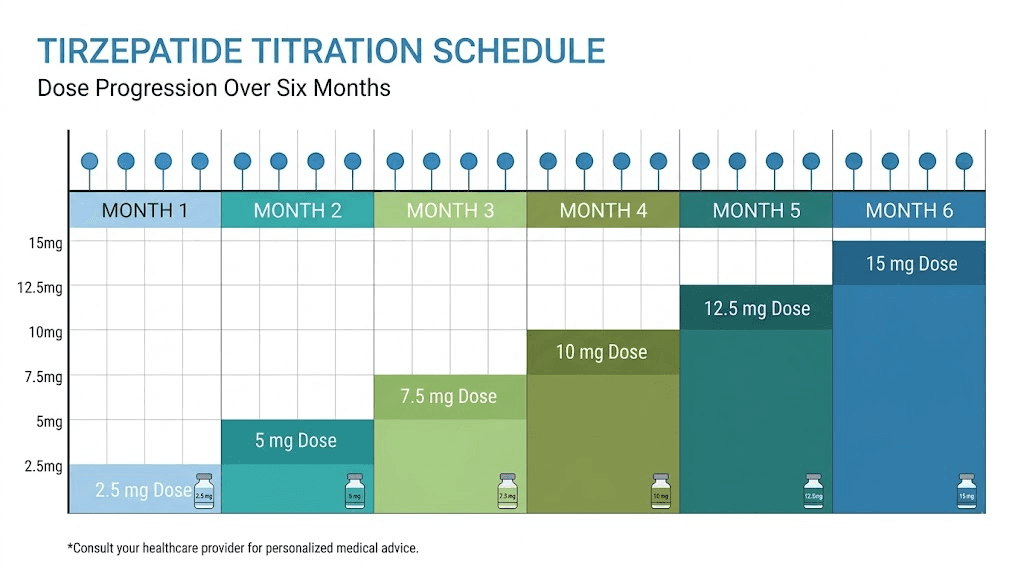 Coby Health tirzepatide standard titration schedule from 2.5mg to 15mg