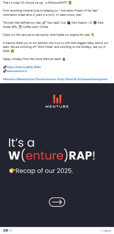 Marketing Spotlight: Wenture Marketing Strategy Top-Performing Content