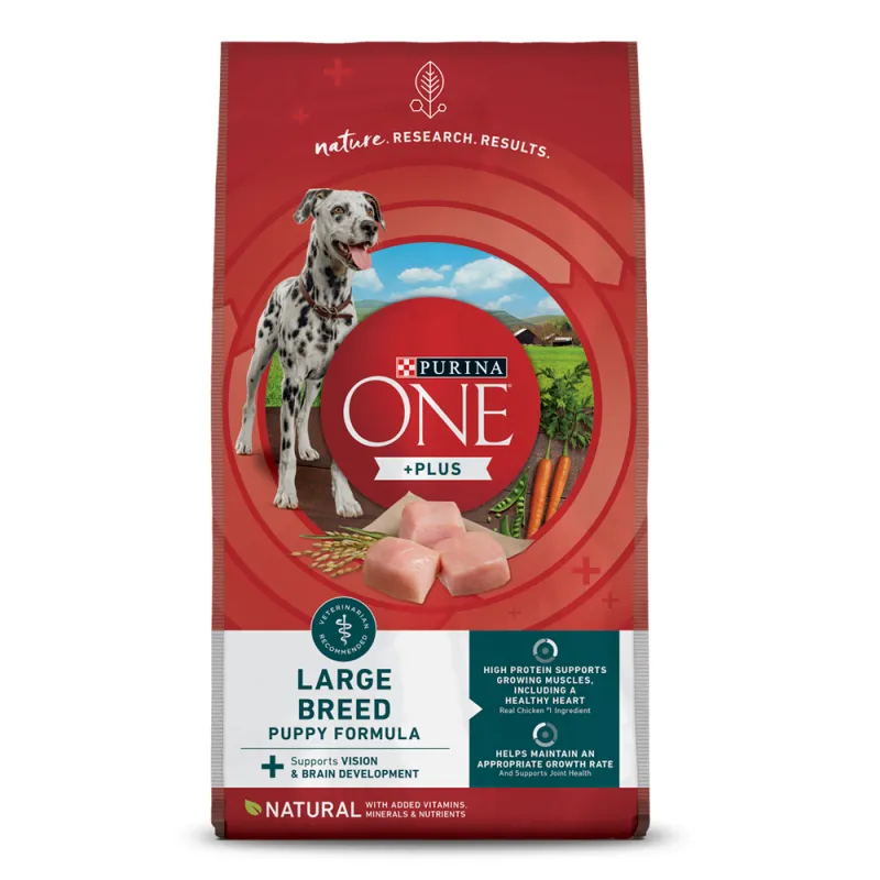 Purina ONE Plus Natural Large Breed Formula Dry Puppy Food bag