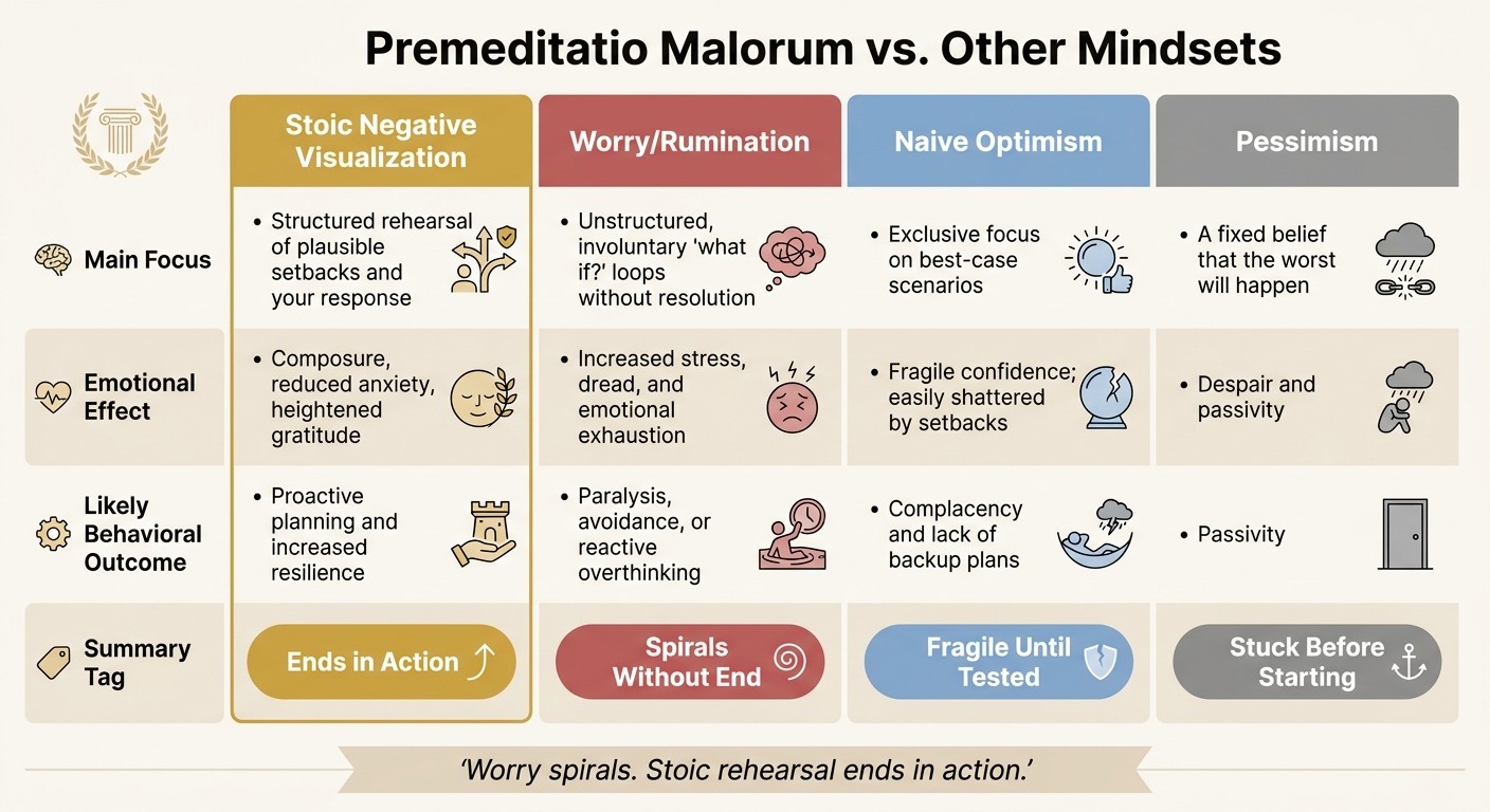 Premeditatio Malorum vs. Worry, Optimism & Pessimism: A Stoic Comparison