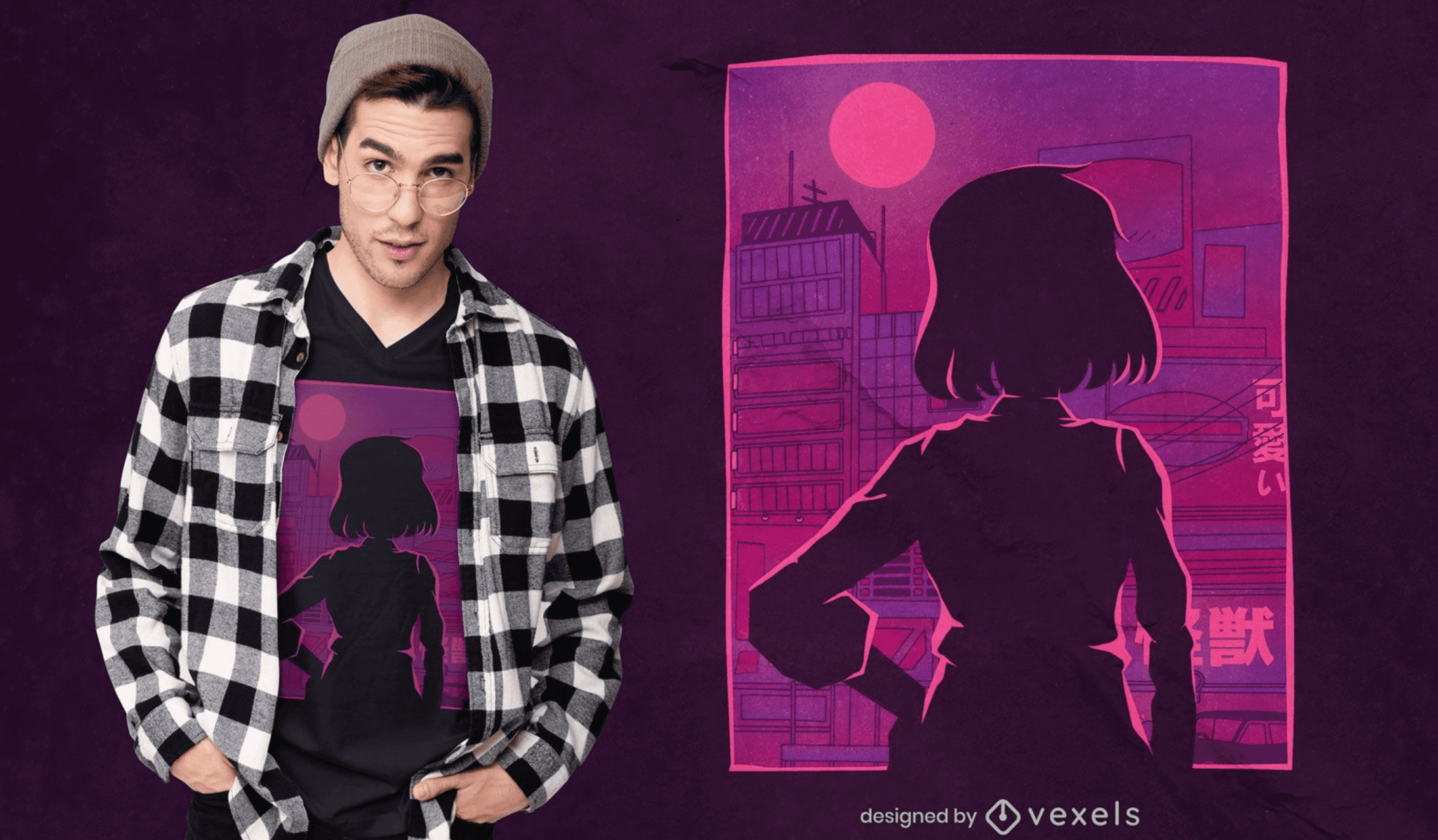 anime woman silhouette