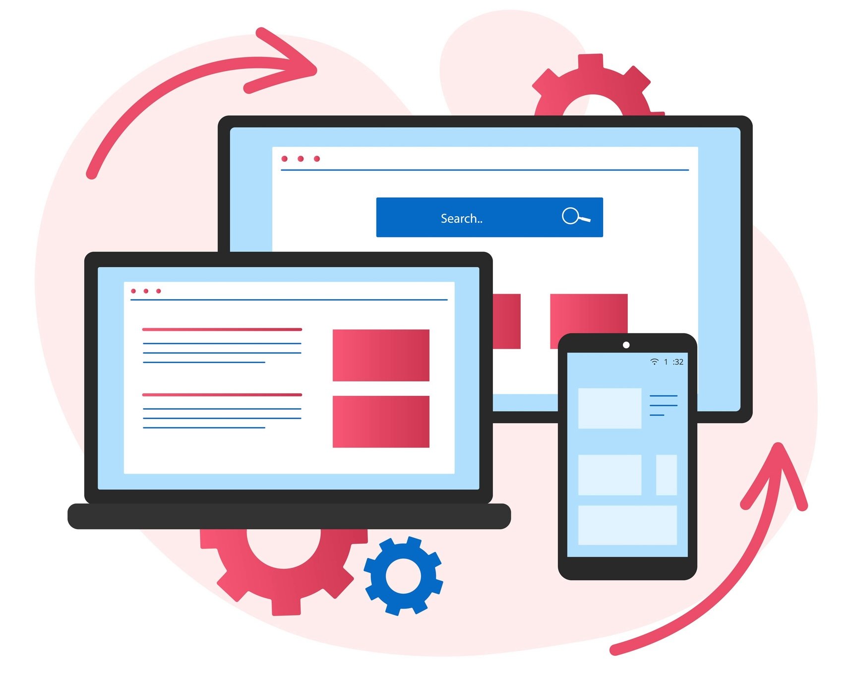 Image showing a few sites on multiple devices.