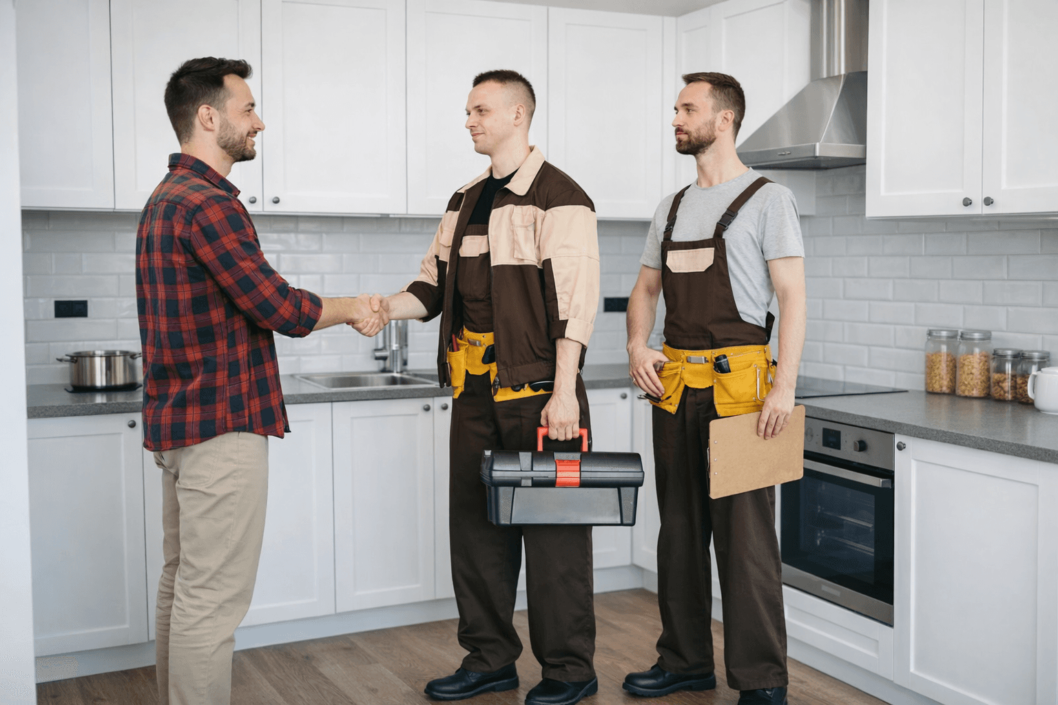 Image of our team member having a handshake with a client