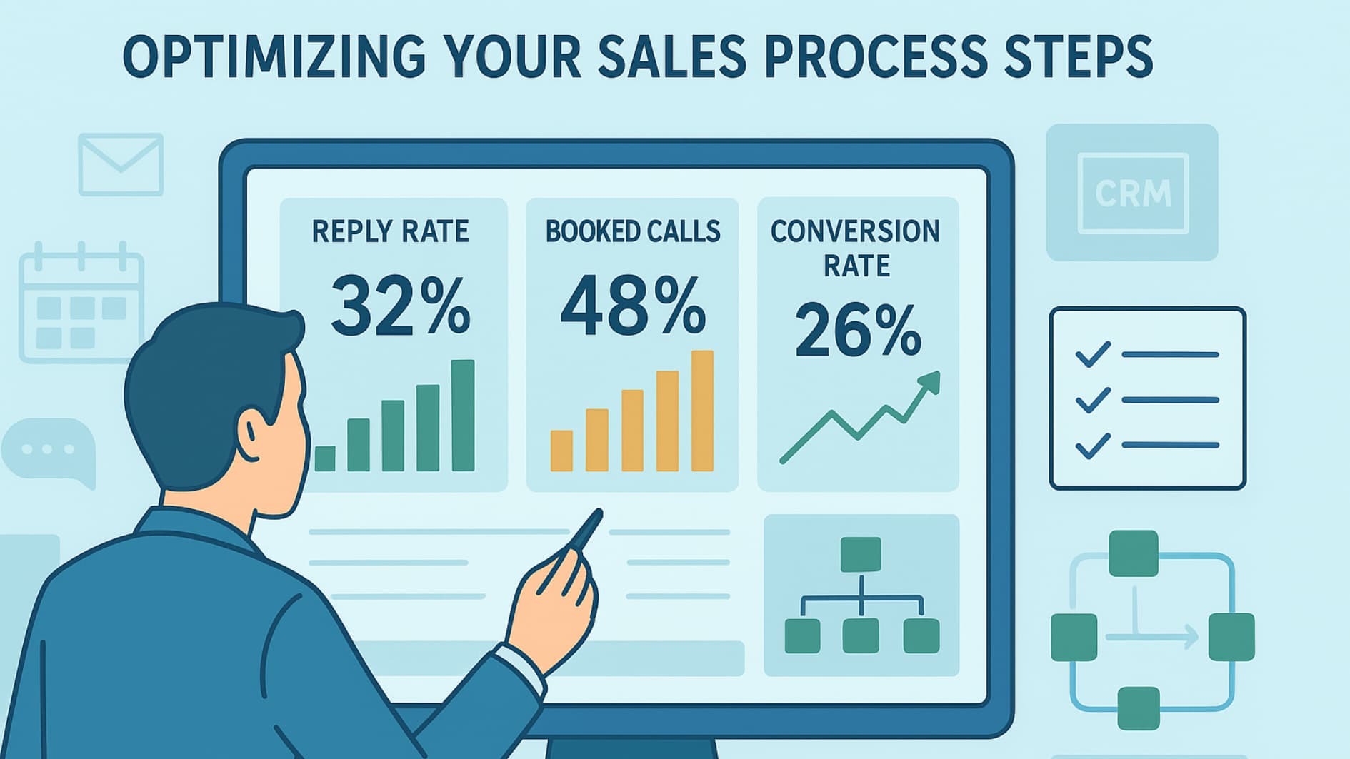 Sales manager optimizing sales steps with Close Sales Process for Marketing Agencies.